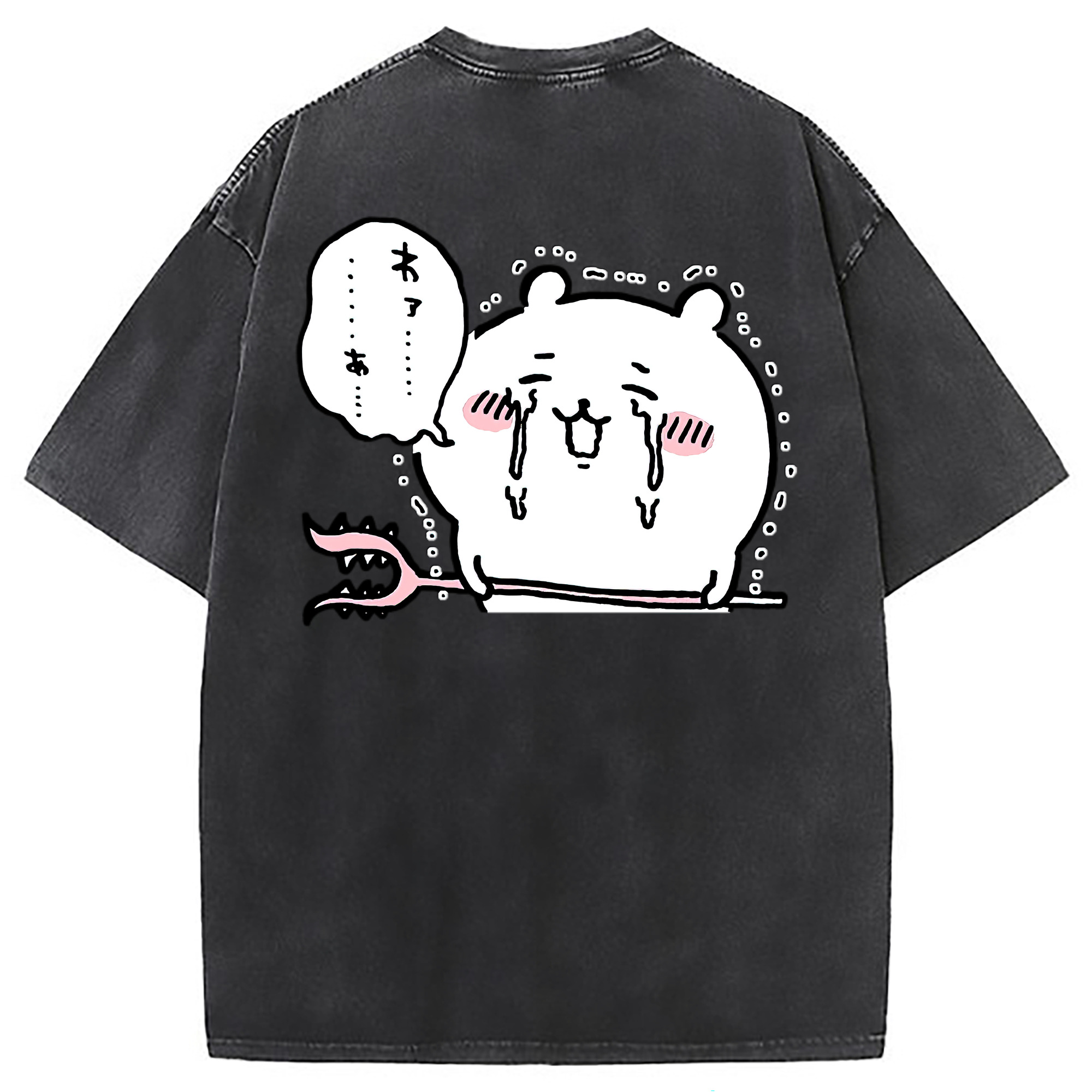 （画像用） ちいかわ ちいかわ Chii-kawa chiikawa 綿100% ヴィンテージ風 半袖Tシャツ（背面プリント）
