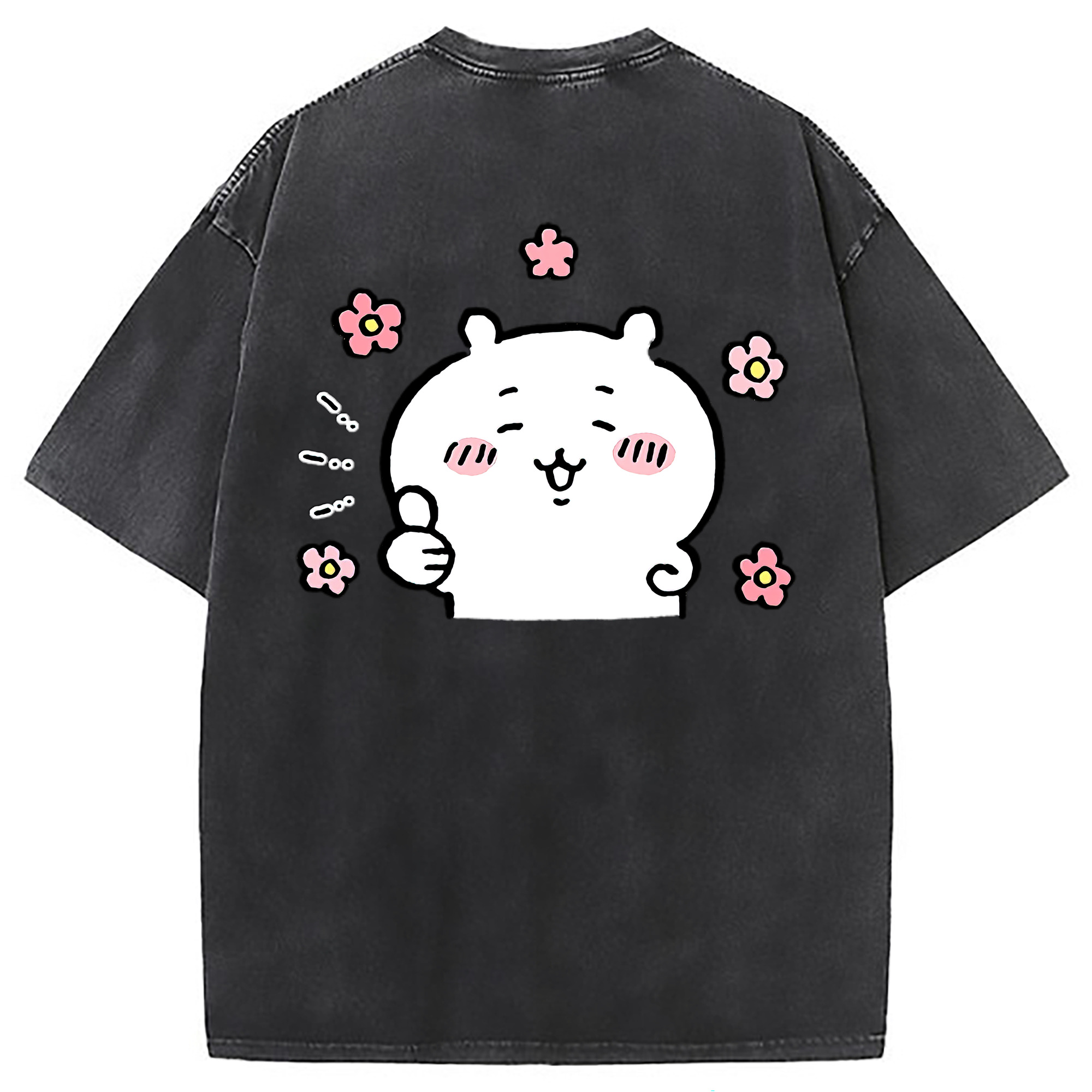 （画像用） ちいかわ ちいかわ Chii-kawa chiikawa 綿100% ヴィンテージ風 半袖Tシャツ（背面プリント）