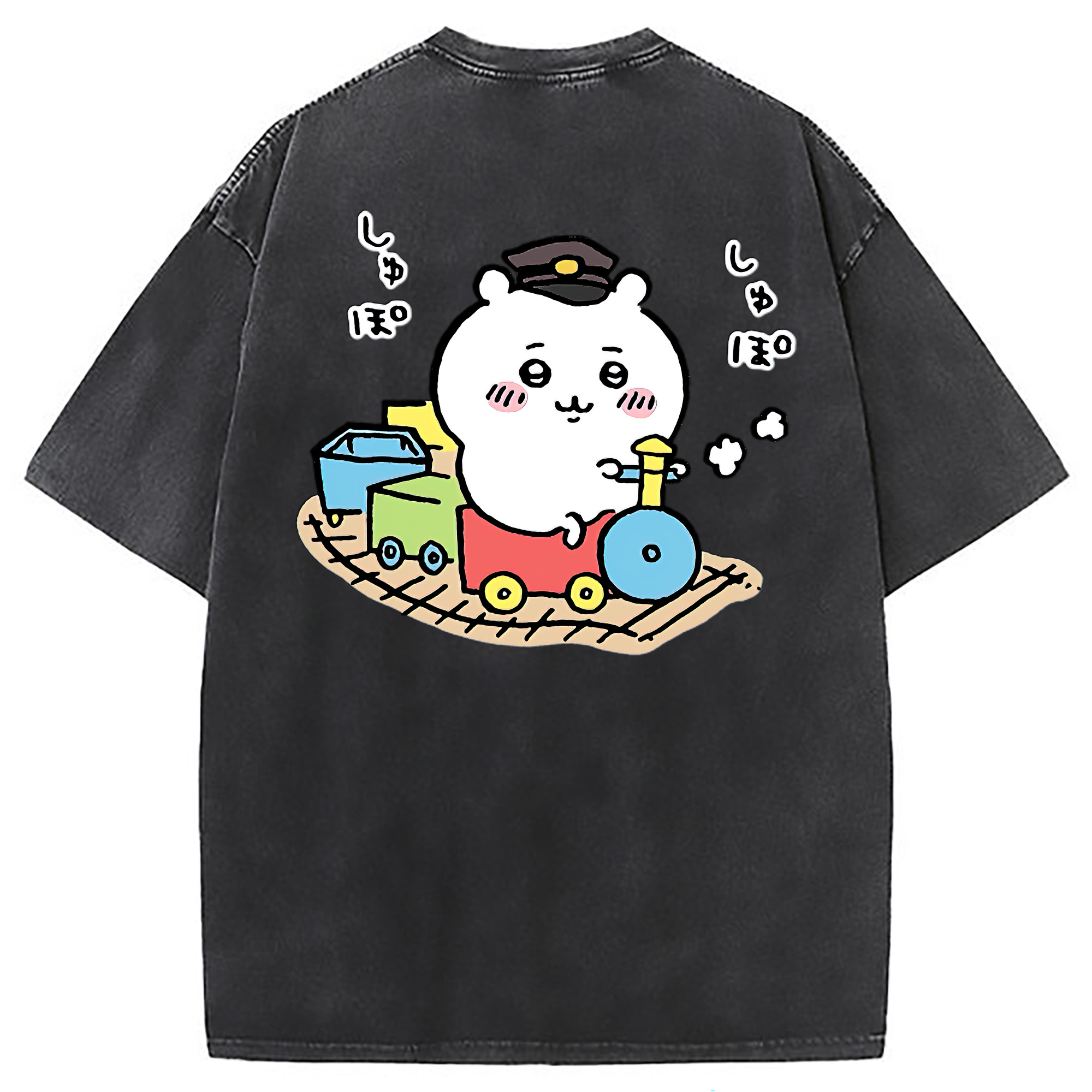 （画像用） ちいかわ ちいかわ Chii-kawa chiikawa 綿100% ヴィンテージ風 半袖Tシャツ（背面プリント）