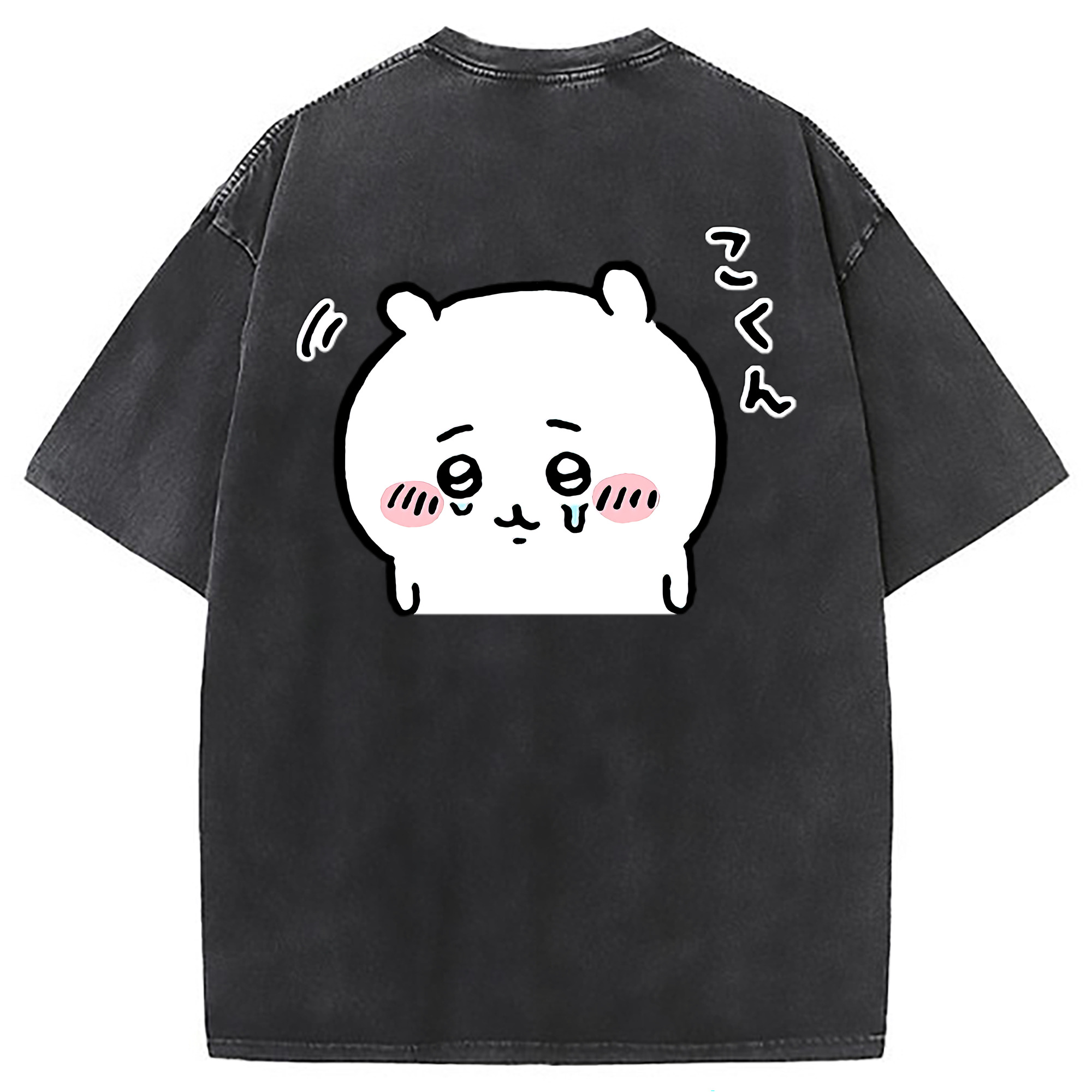 （画像用） ちいかわ ちいかわ Chii-kawa chiikawa 綿100% ヴィンテージ風 半袖Tシャツ（背面プリント）