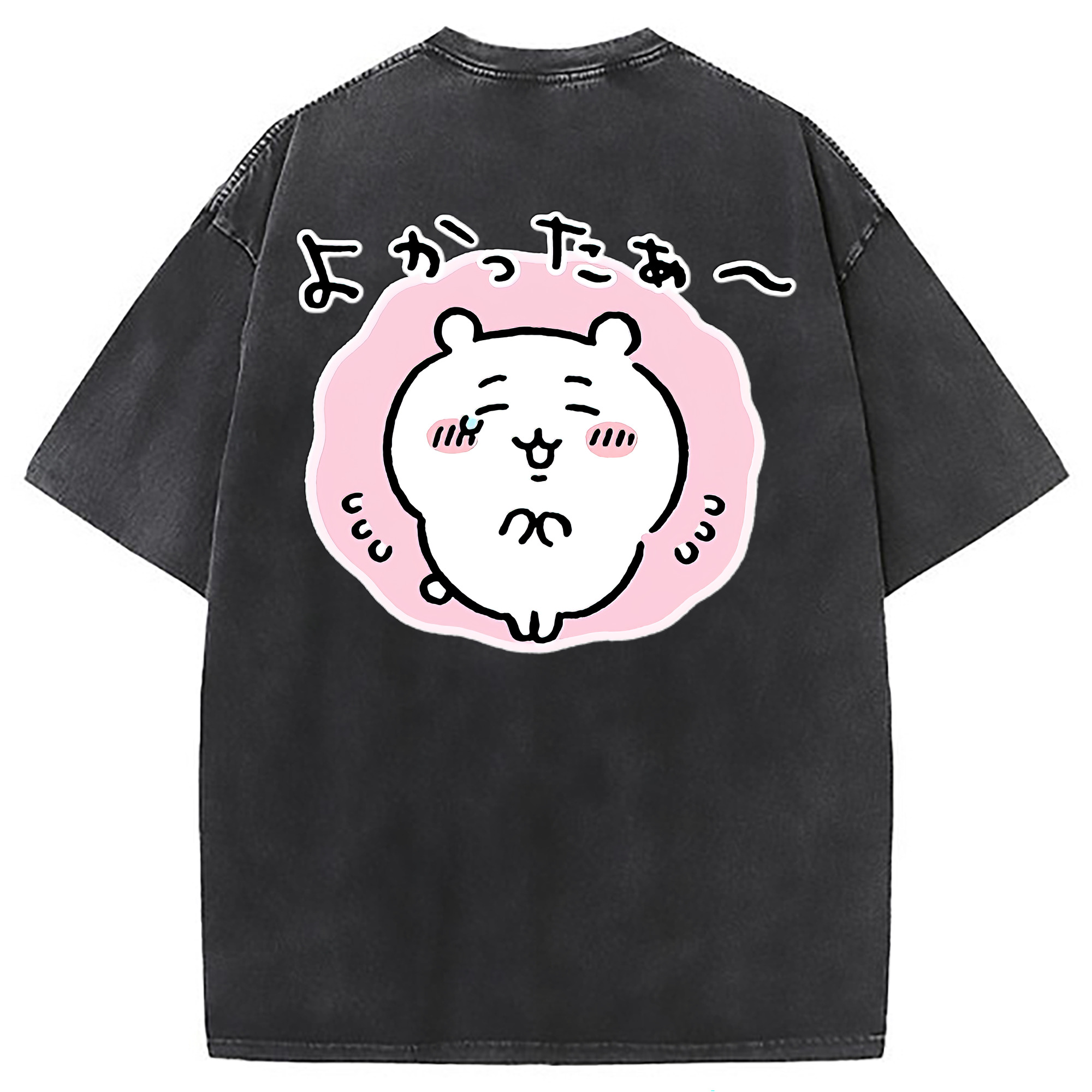 （画像用） ちいかわ ちいかわ Chii-kawa chiikawa 綿100% ヴィンテージ風 半袖Tシャツ（背面プリント）