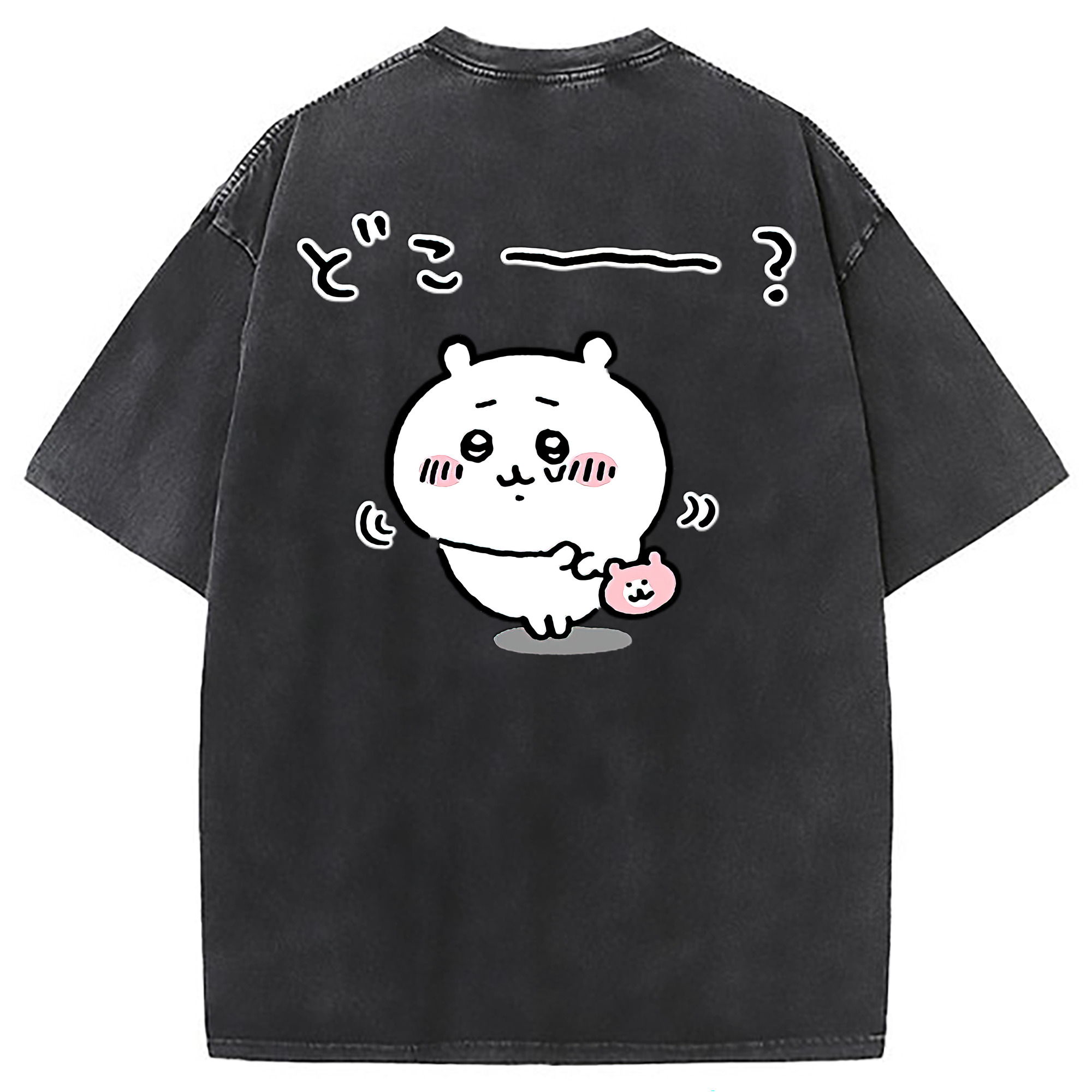 （画像用） ちいかわ ちいかわ Chii-kawa chiikawa 綿100% ヴィンテージ風 半袖Tシャツ（背面プリント）
