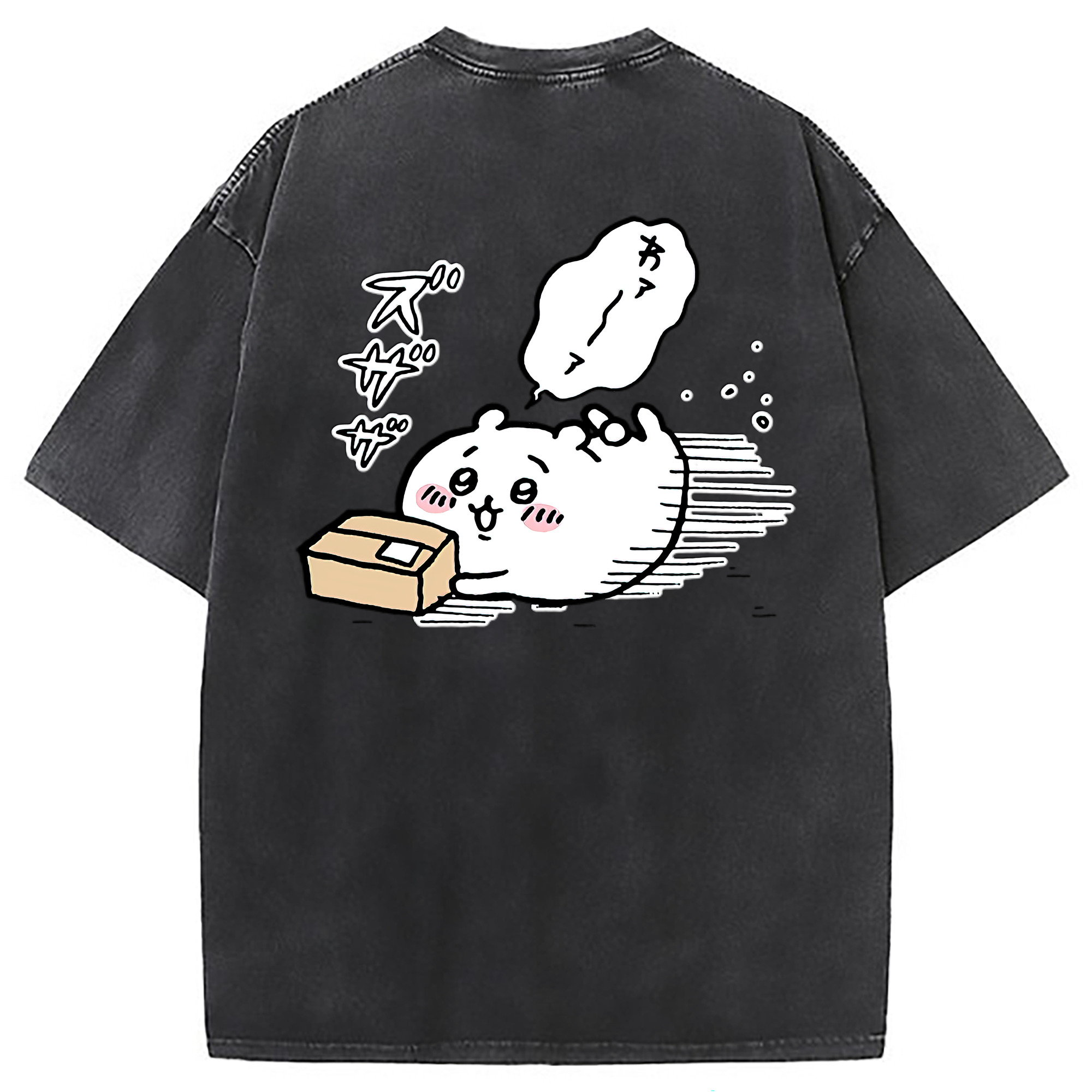 （画像用） ちいかわ ちいかわ Chii-kawa chiikawa 綿100% ヴィンテージ風 半袖Tシャツ（背面プリント）