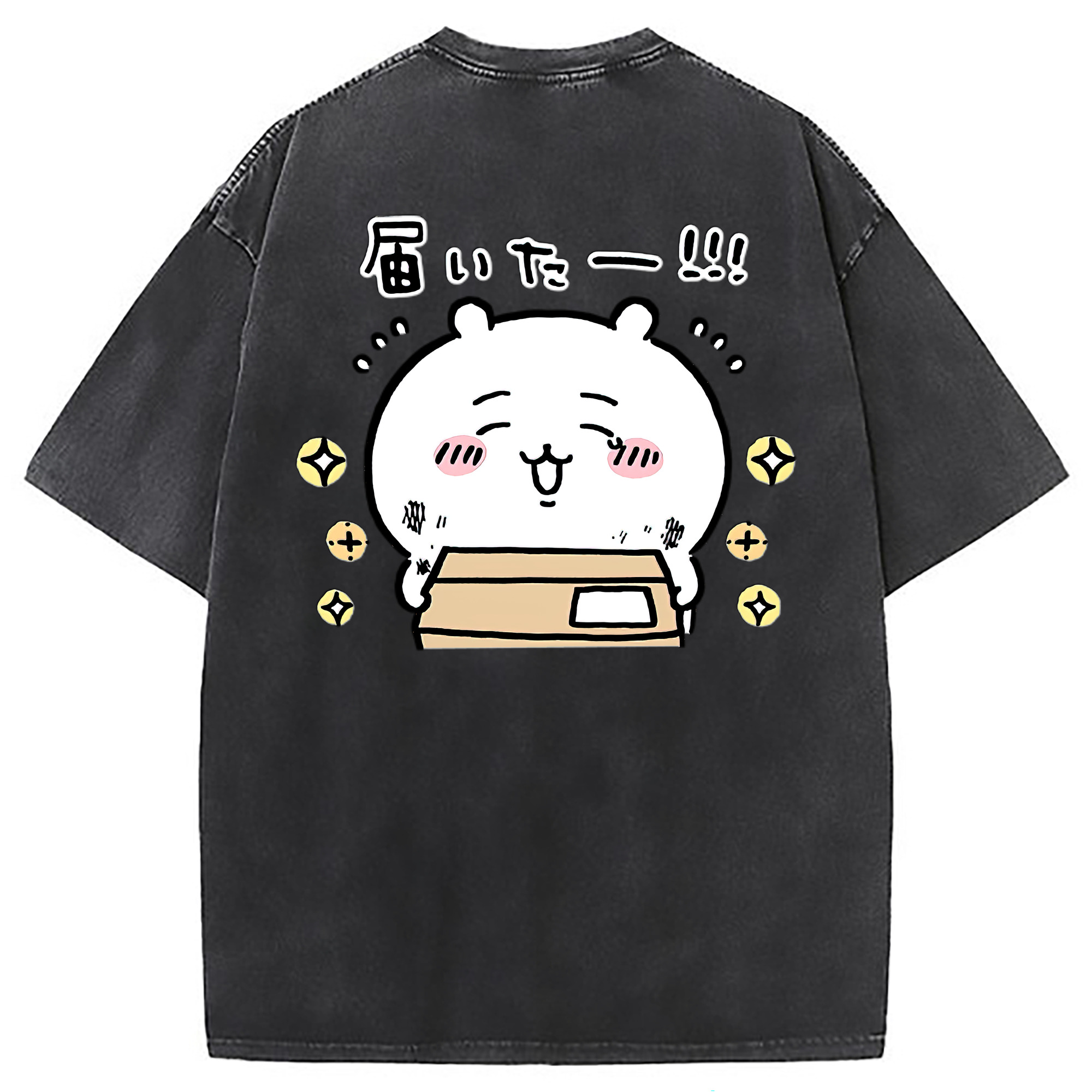 （画像用） ちいかわ ちいかわ Chii-kawa chiikawa 綿100% ヴィンテージ風 半袖Tシャツ（背面プリント）