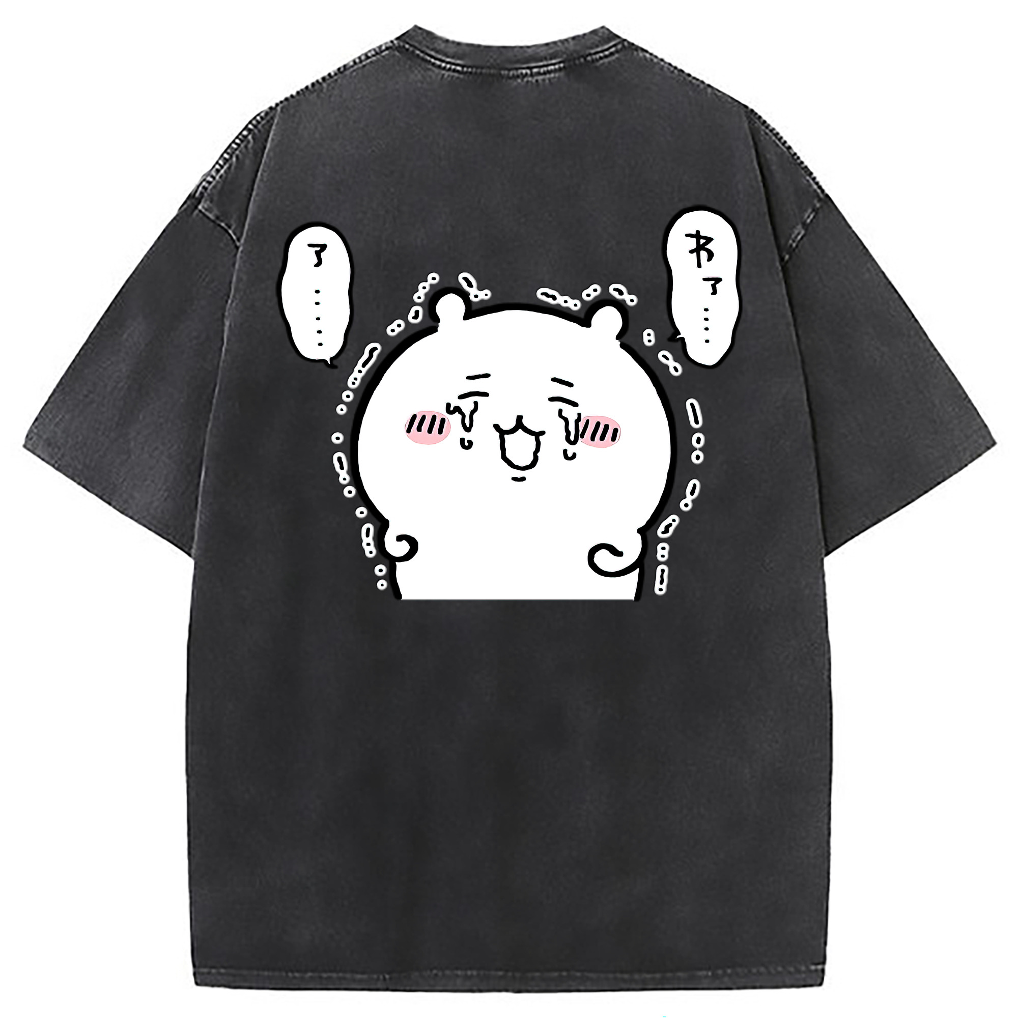 （画像用） ちいかわ ちいかわ Chii-kawa chiikawa 綿100% ヴィンテージ風 半袖Tシャツ（背面プリント）