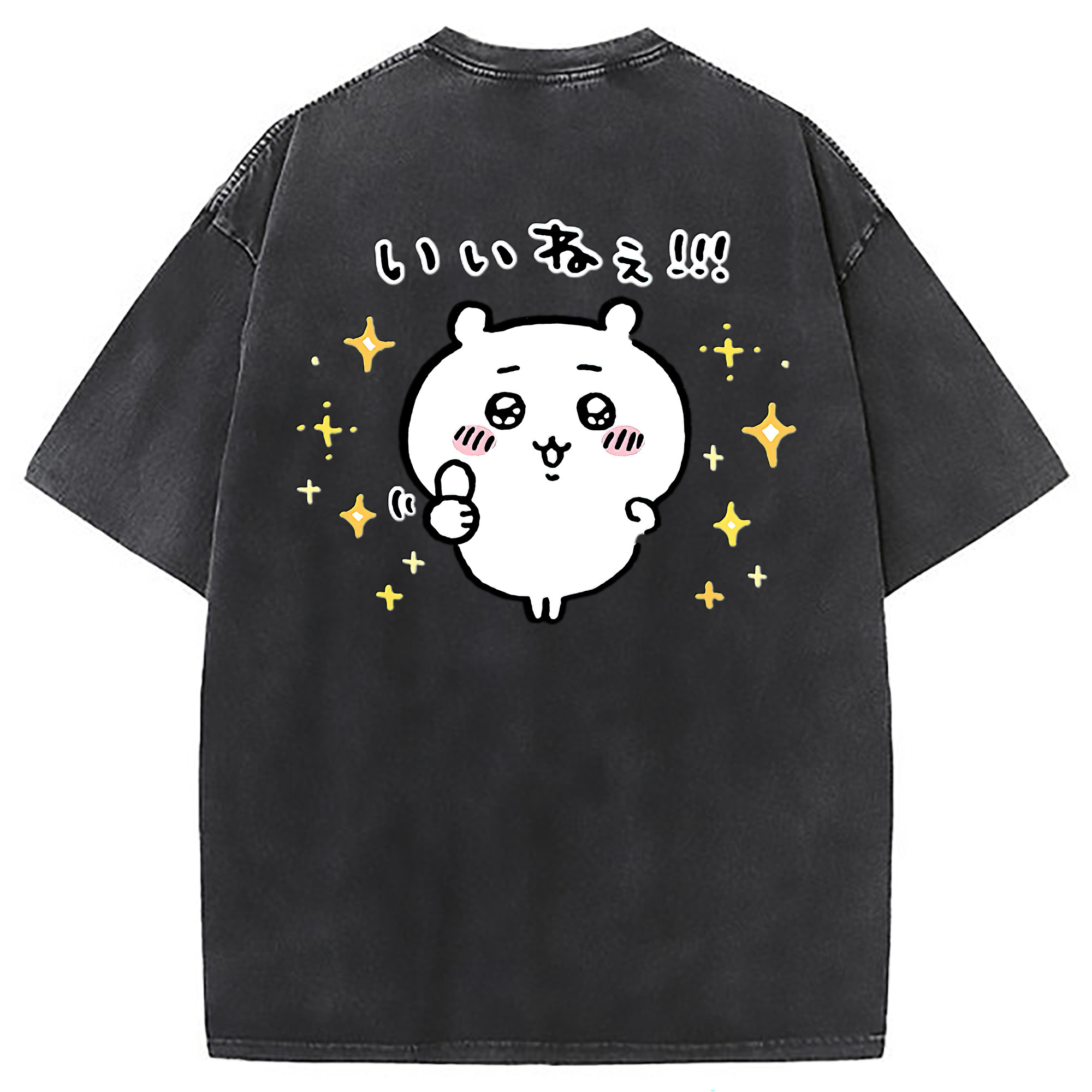 （画像用） ちいかわ ちいかわ Chii-kawa chiikawa 綿100% ヴィンテージ風 半袖Tシャツ（背面プリント）