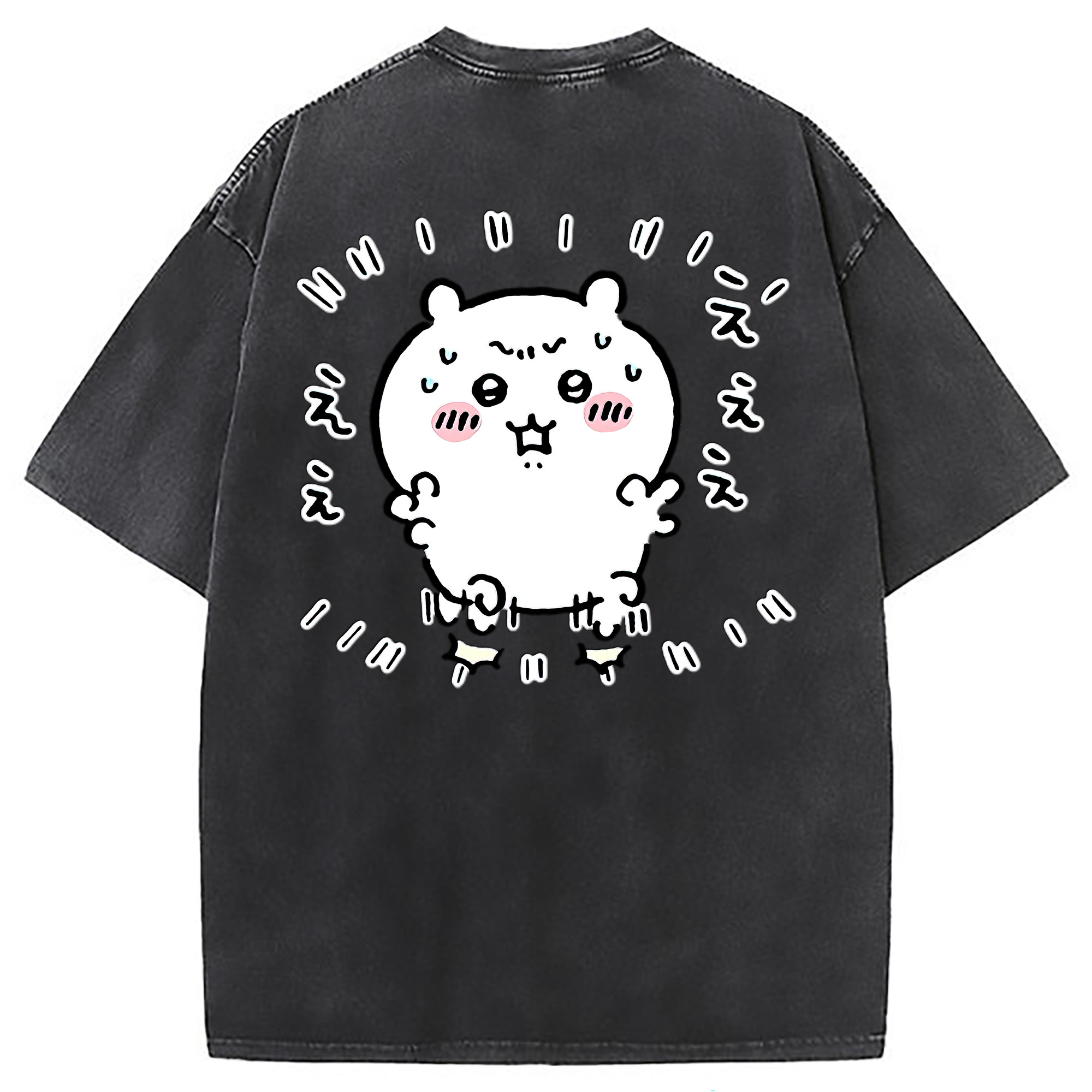 （画像用） ちいかわ ちいかわ Chii-kawa chiikawa 綿100% ヴィンテージ風 半袖Tシャツ（背面プリント）