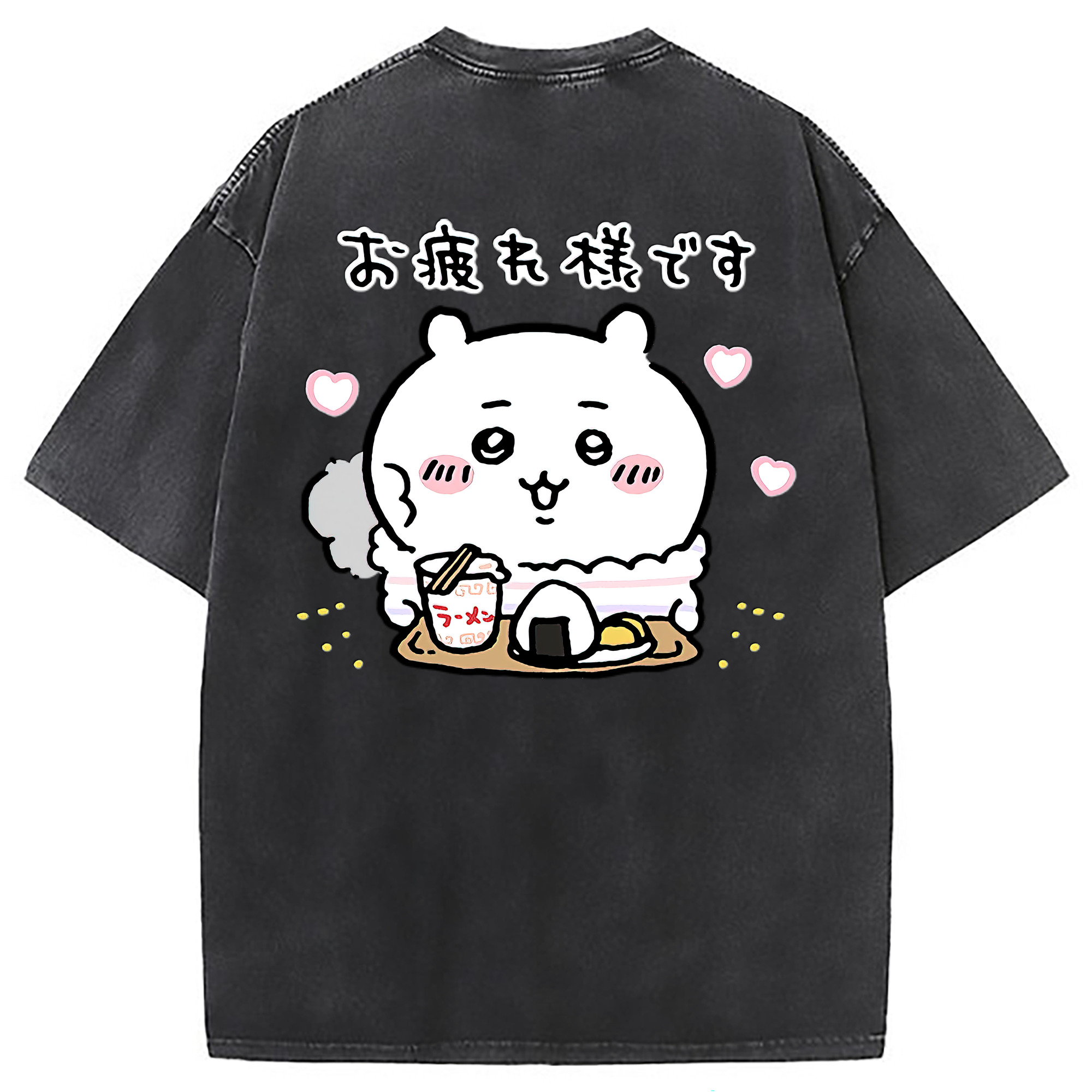 （画像用） ちいかわ ちいかわ Chii-kawa chiikawa 綿100% ヴィンテージ風 半袖Tシャツ（背面プリント）