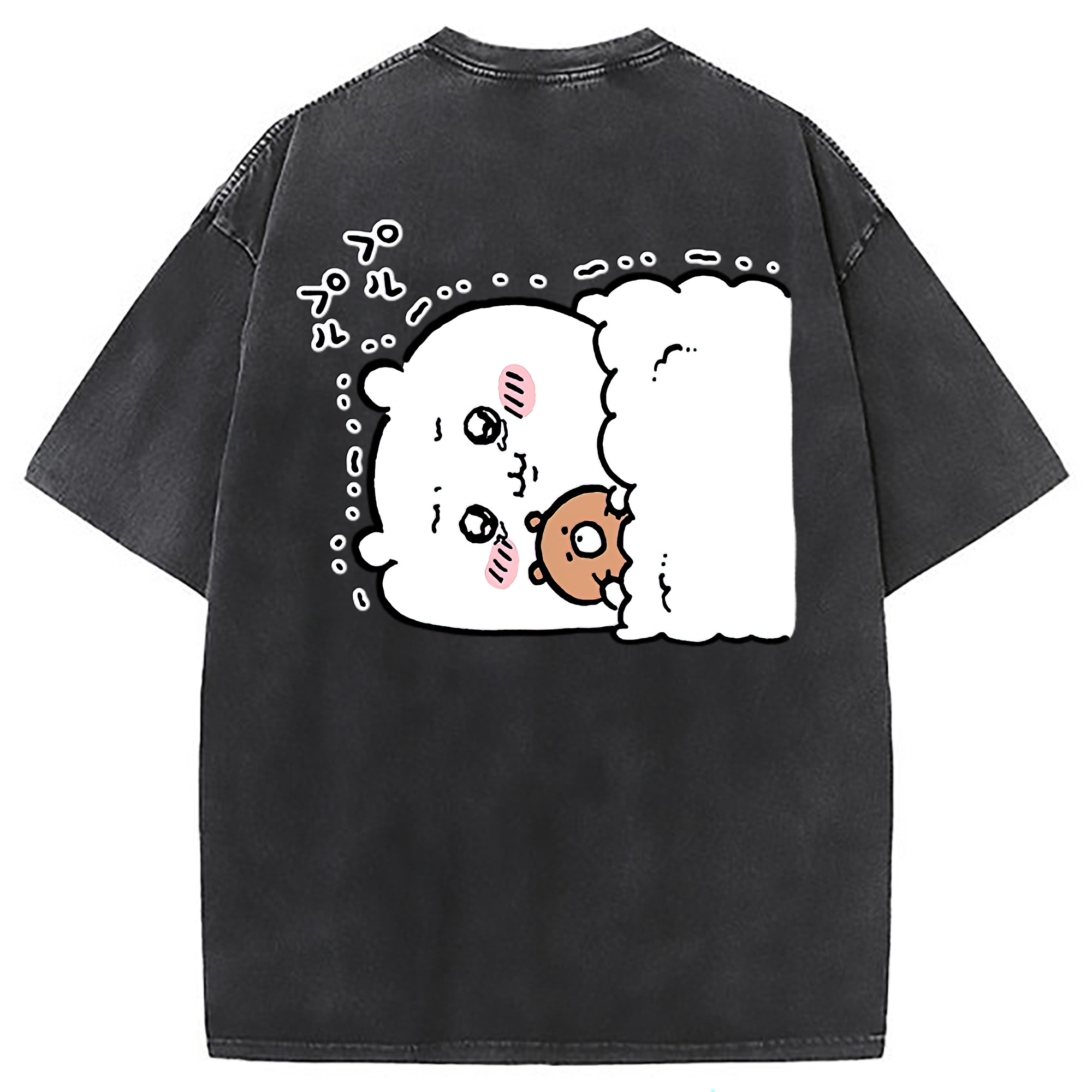 （画像用） ちいかわ ちいかわ Chii-kawa chiikawa 綿100% ヴィンテージ風 半袖Tシャツ（背面プリント）