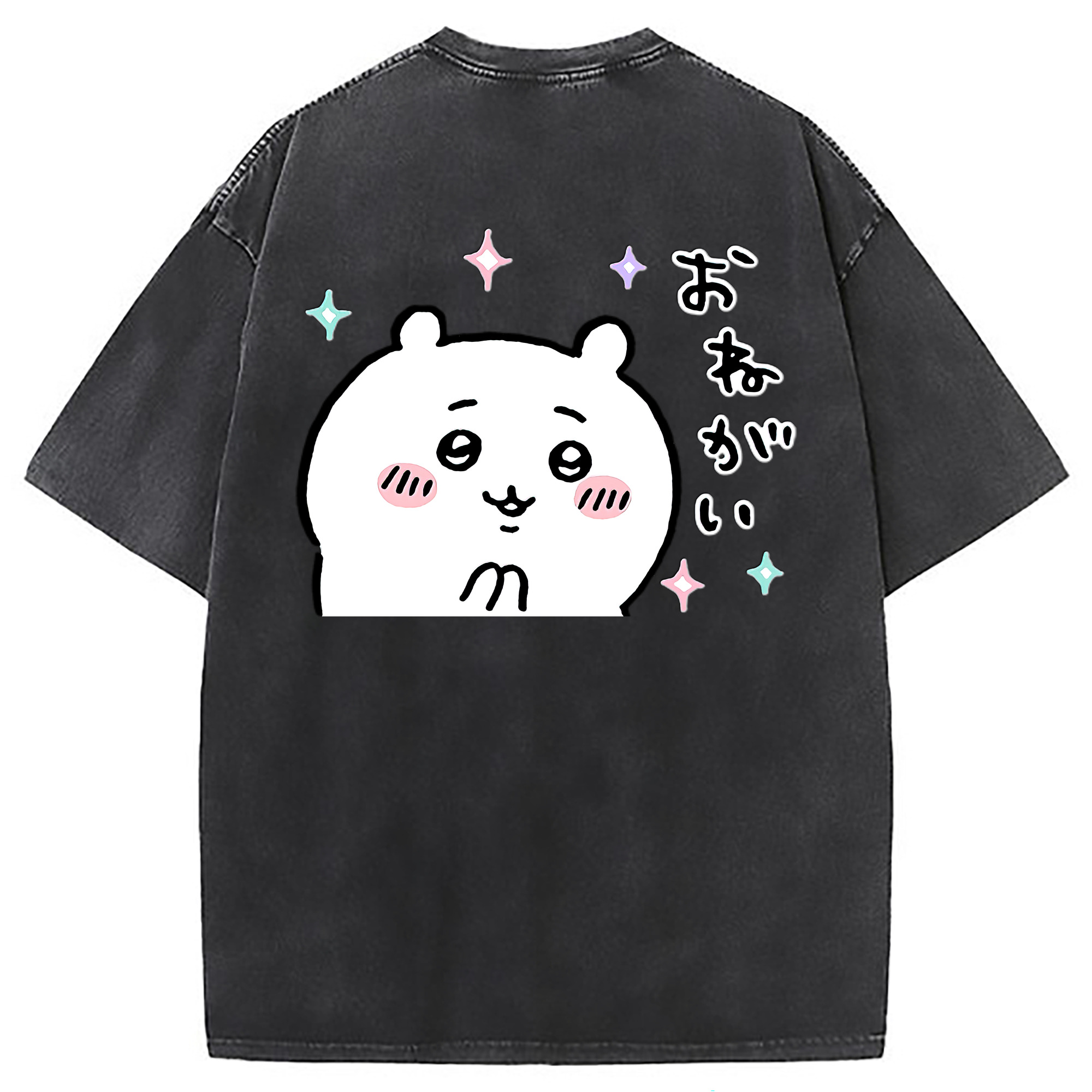 （画像用） ちいかわ ちいかわ Chii-kawa chiikawa 綿100% ヴィンテージ風 半袖Tシャツ（背面プリント）
