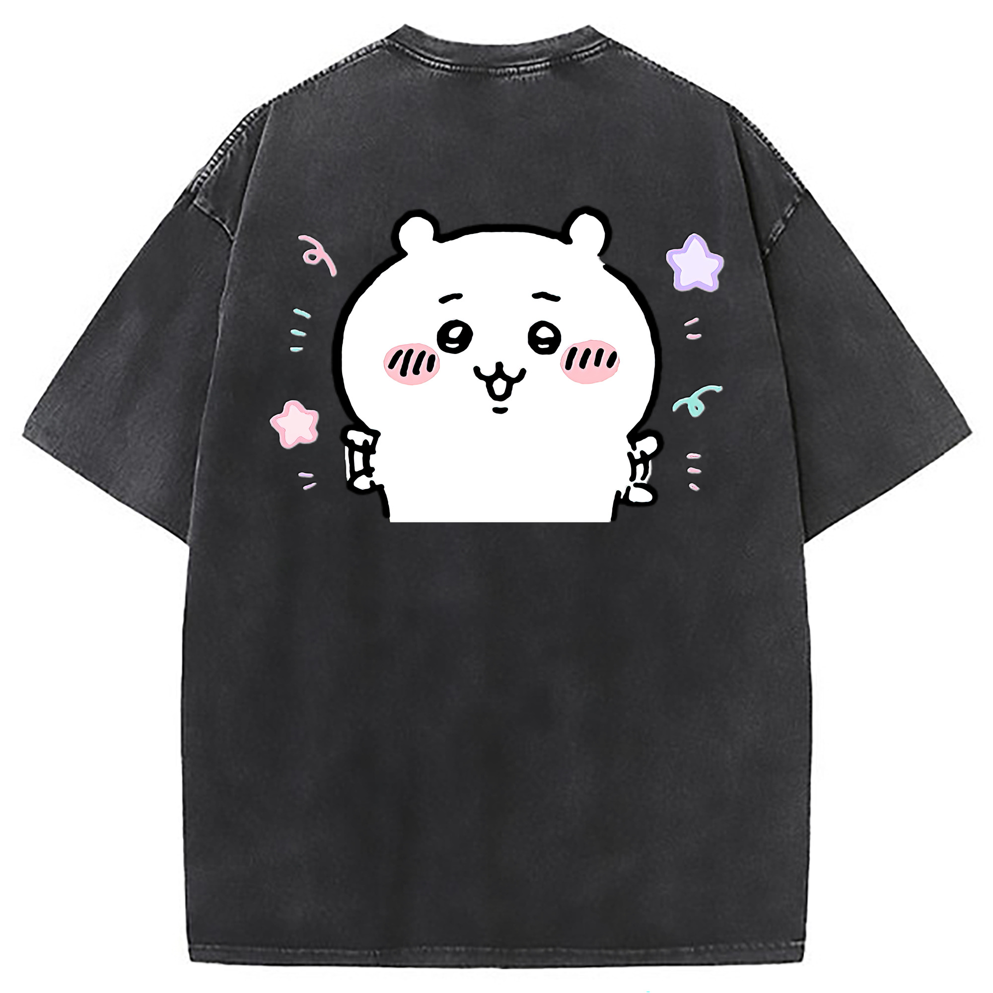 （画像用） ちいかわ ちいかわ Chii-kawa chiikawa 綿100% ヴィンテージ風 半袖Tシャツ（背面プリント）