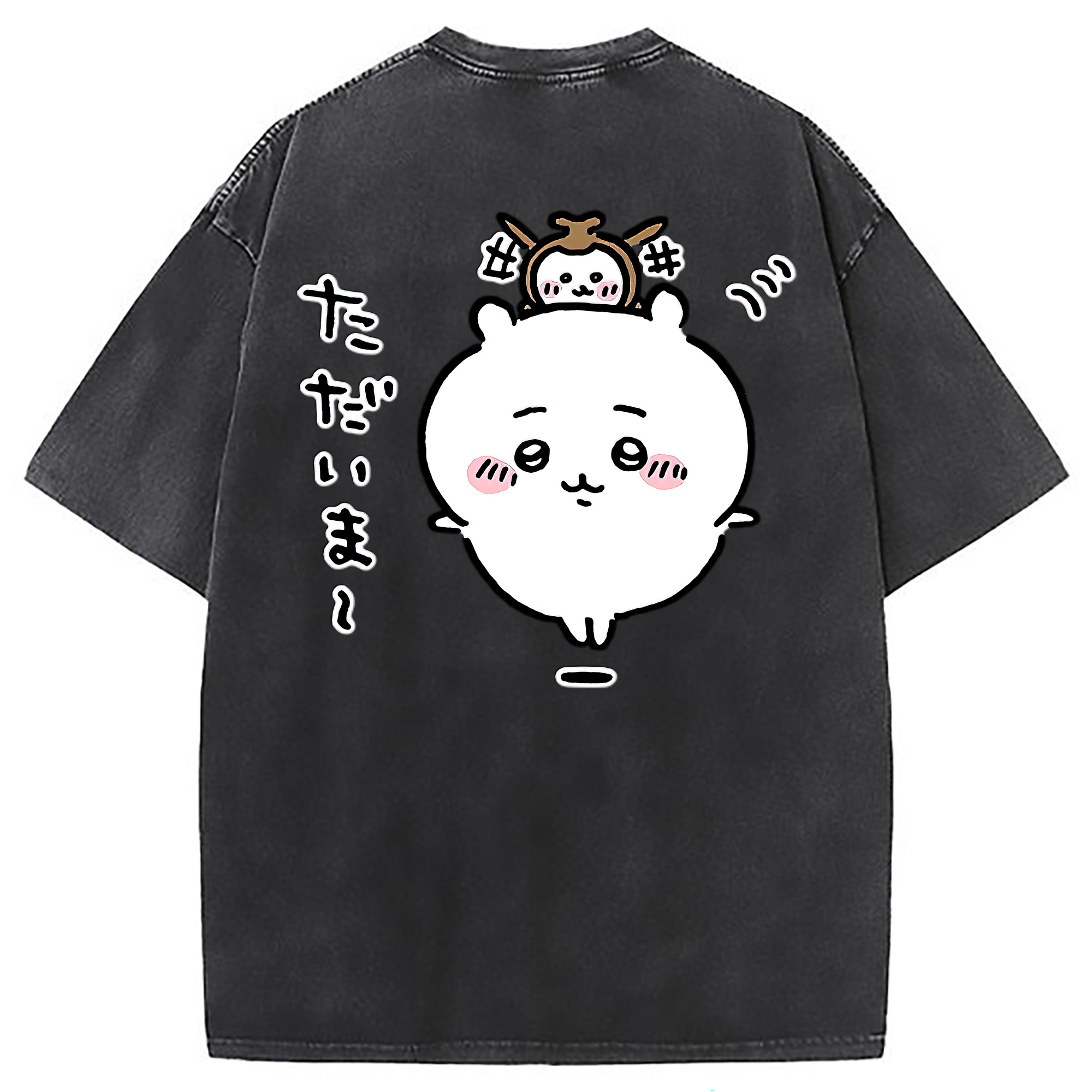 （画像用） ちいかわ ちいかわ Chii-kawa chiikawa 綿100% ヴィンテージ風 半袖Tシャツ（背面プリント）
