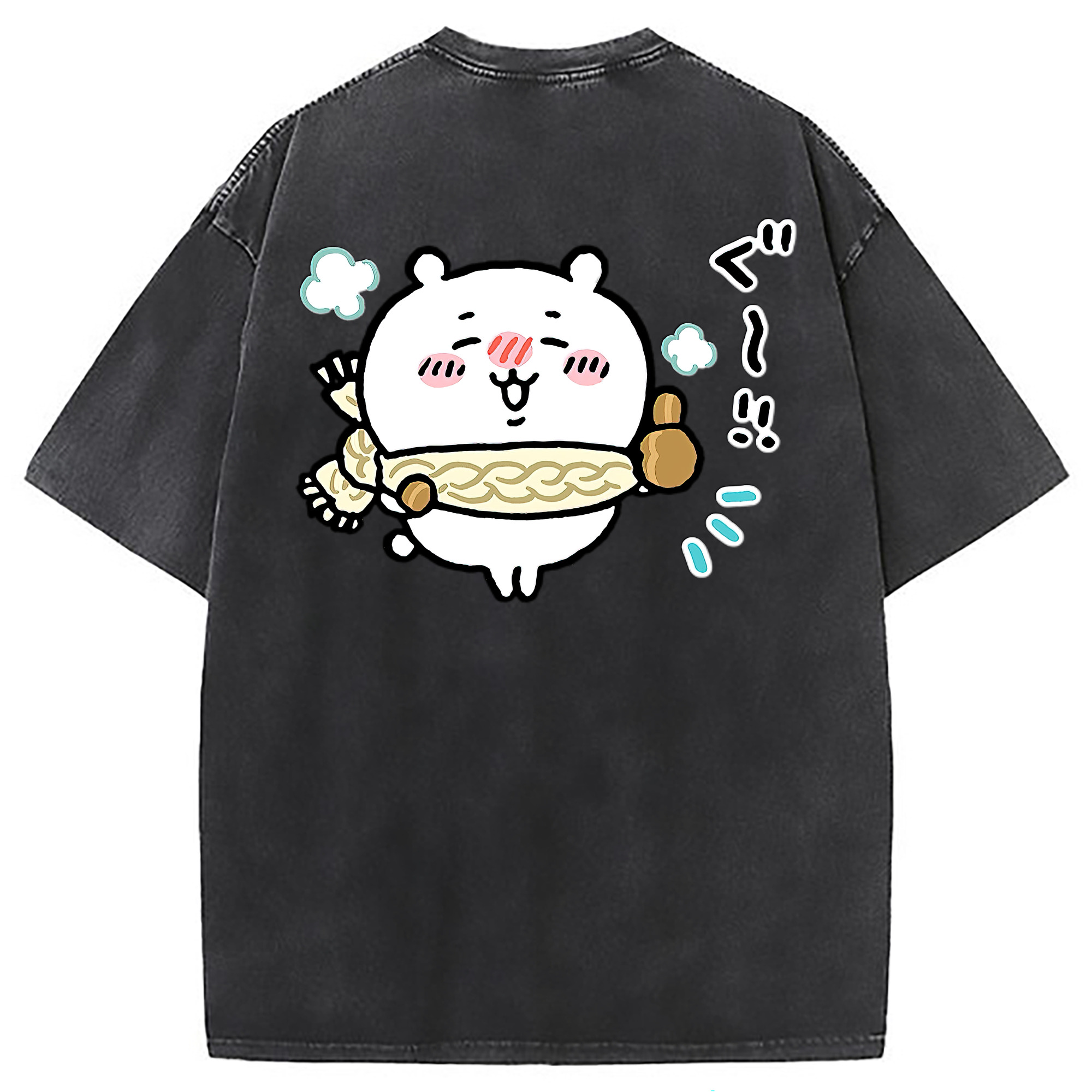 （画像用） ちいかわ ちいかわ Chii-kawa chiikawa 綿100% ヴィンテージ風 半袖Tシャツ（背面プリント）