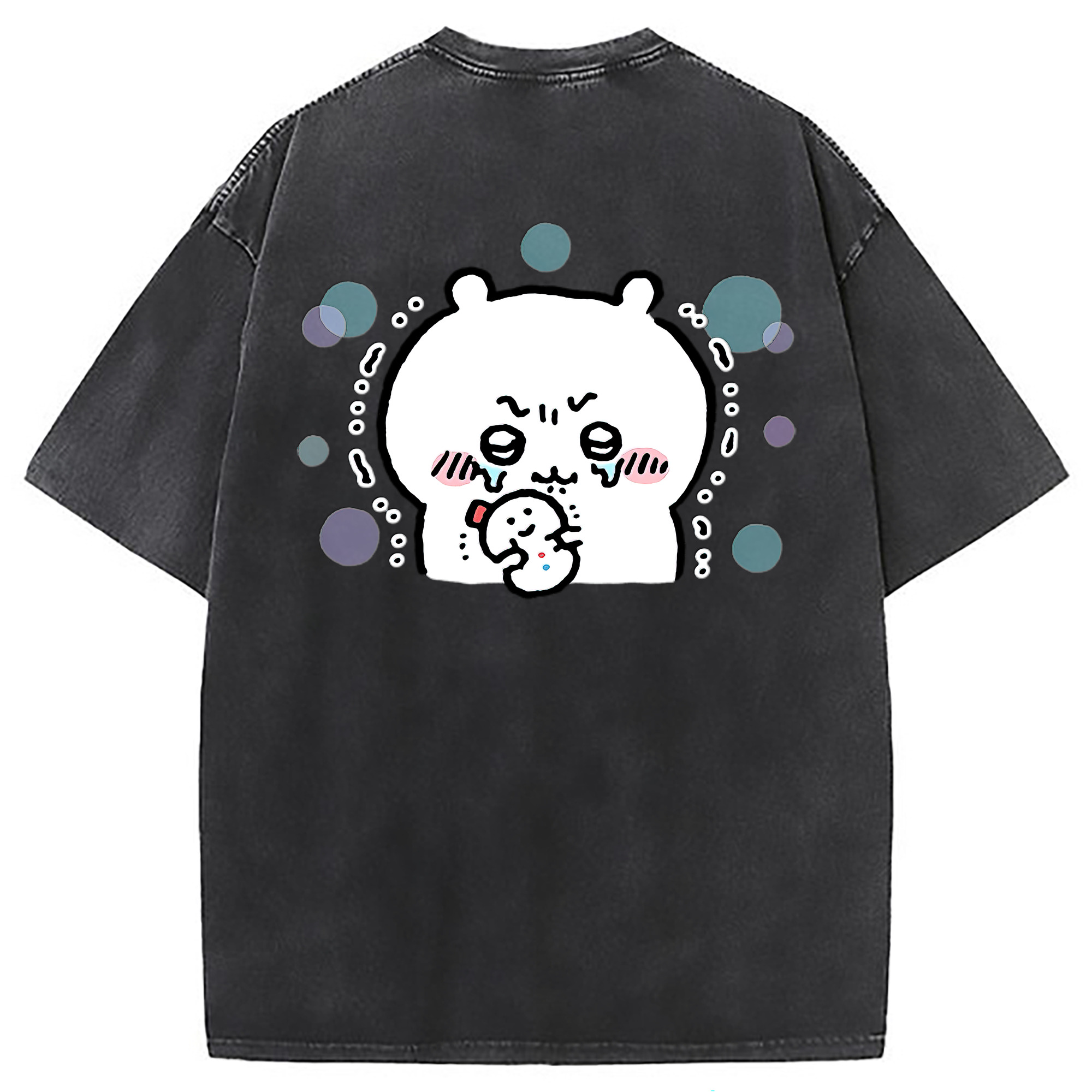 （画像用） ちいかわ ちいかわ Chii-kawa chiikawa 綿100% ヴィンテージ風 半袖Tシャツ（背面プリント）