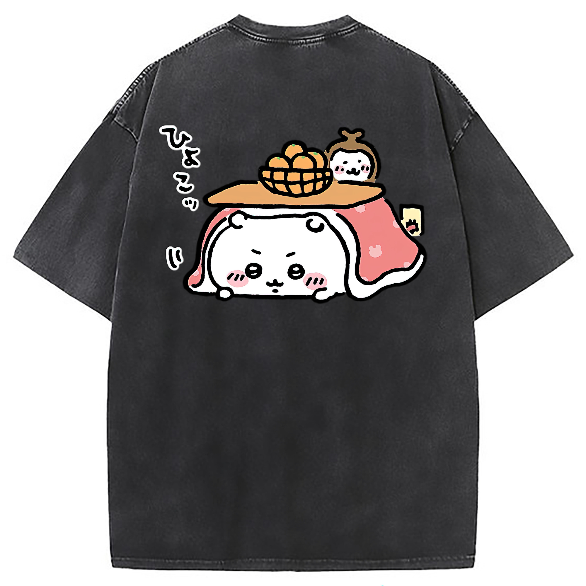 （画像用） ちいかわ ちいかわ Chii-kawa chiikawa 綿100% ヴィンテージ風 半袖Tシャツ（背面プリント）