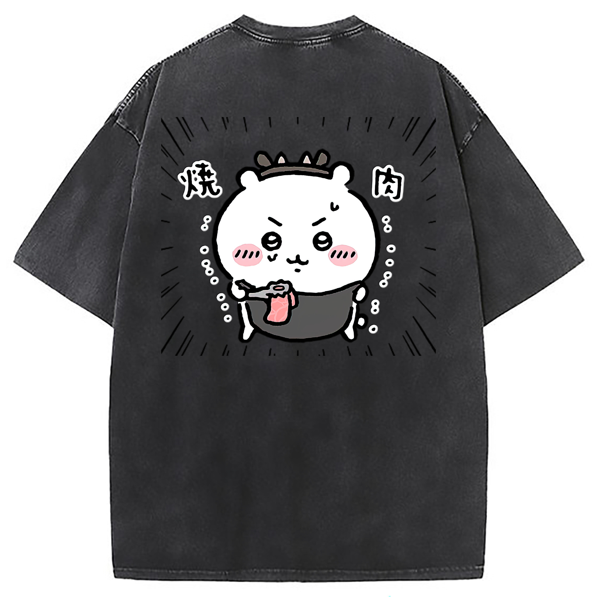 （画像用） ちいかわ ちいかわ Chii-kawa chiikawa 綿100% ヴィンテージ風 半袖Tシャツ（背面プリント）