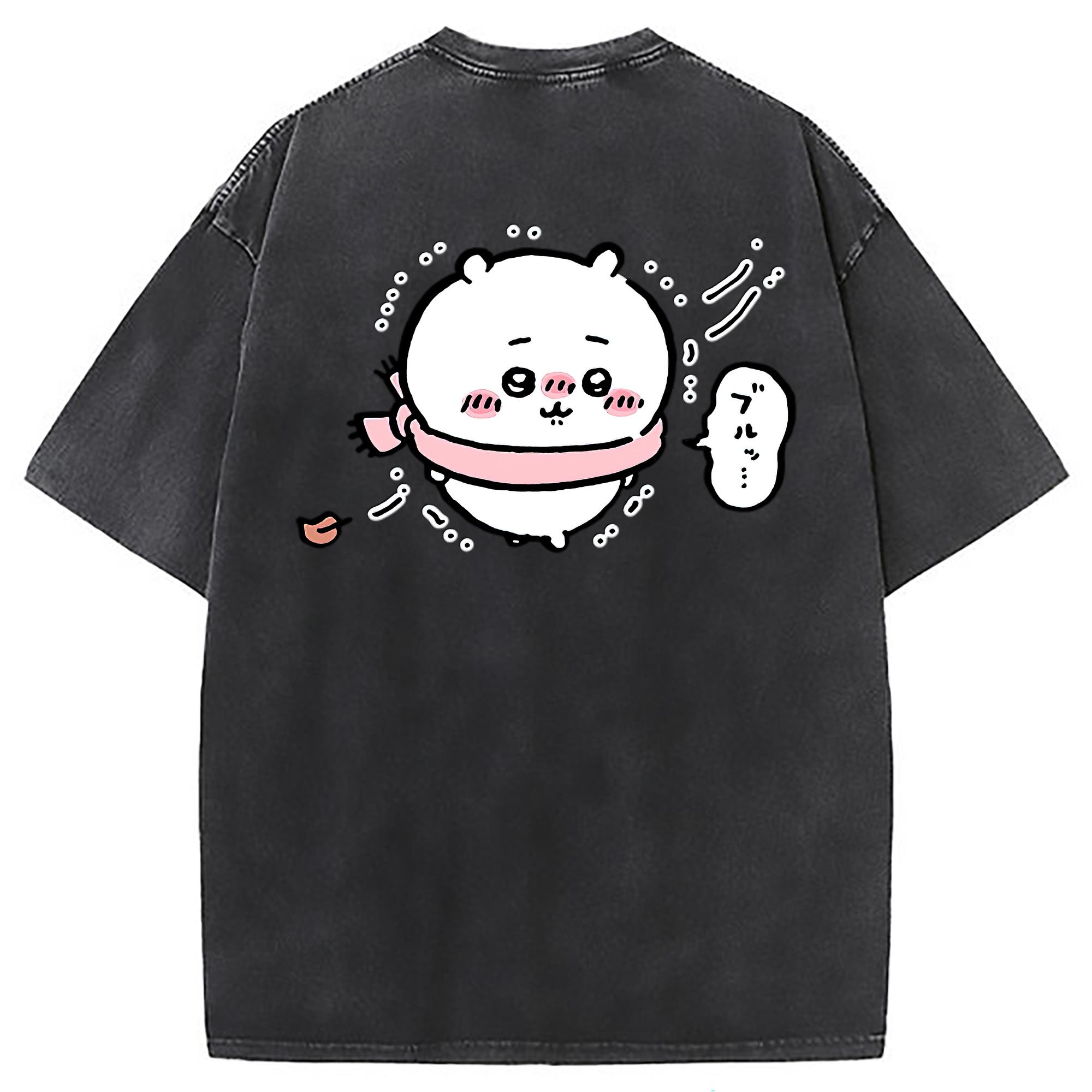 （画像用） ちいかわ ちいかわ Chii-kawa chiikawa 綿100% ヴィンテージ風 半袖Tシャツ（背面プリント）