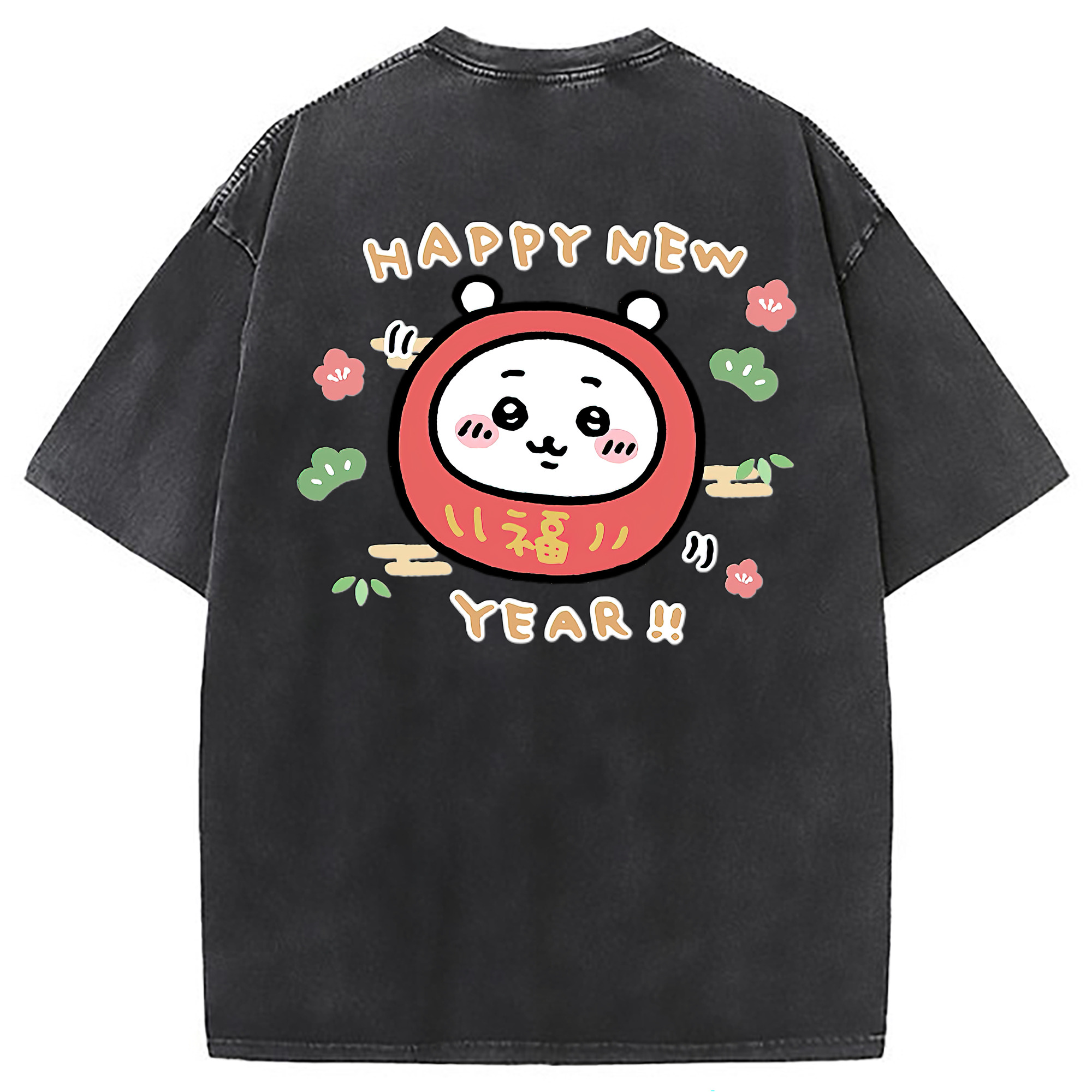 （画像用） ちいかわ ちいかわ Chii-kawa chiikawa 綿100% ヴィンテージ風 半袖Tシャツ（背面プリント）