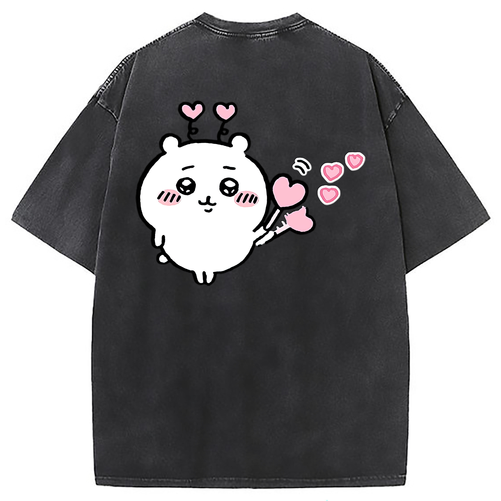 （画像用） ちいかわ ちいかわ Chii-kawa chiikawa 綿100% ヴィンテージ風 半袖Tシャツ（背面プリント）