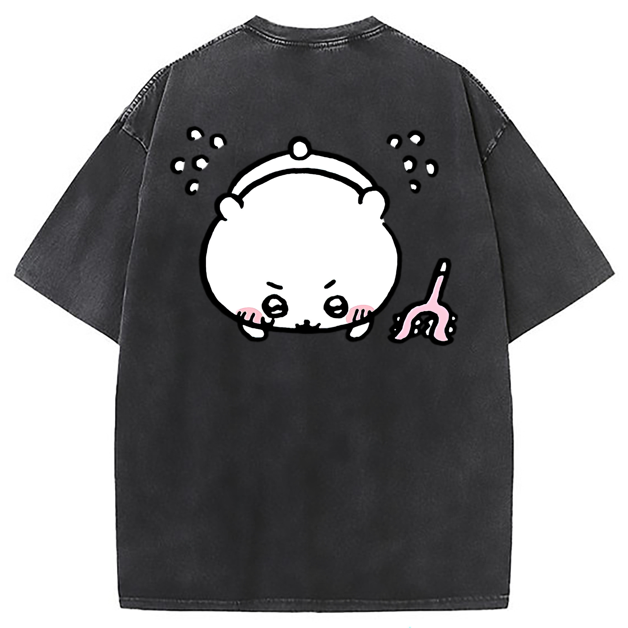 （画像用） ちいかわ ちいかわ Chii-kawa chiikawa 綿100% ヴィンテージ風 半袖Tシャツ（背面プリント）