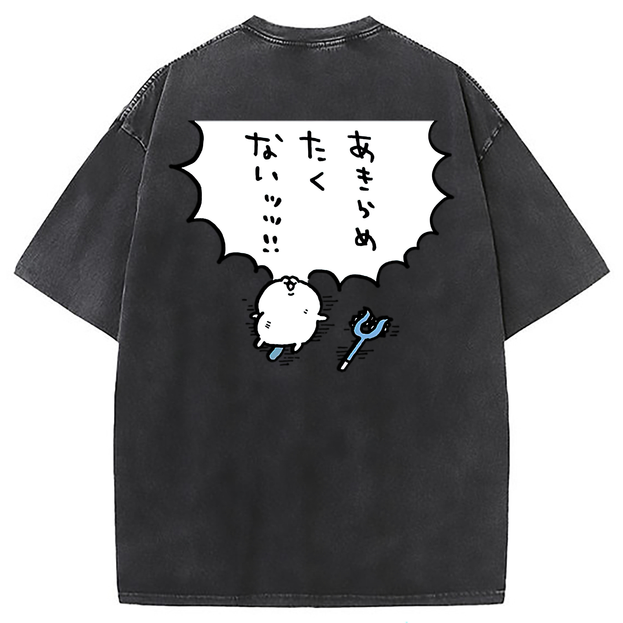 （画像用） ちいかわ ちいかわ Chii-kawa chiikawa 綿100% ヴィンテージ風 半袖Tシャツ（背面プリント）