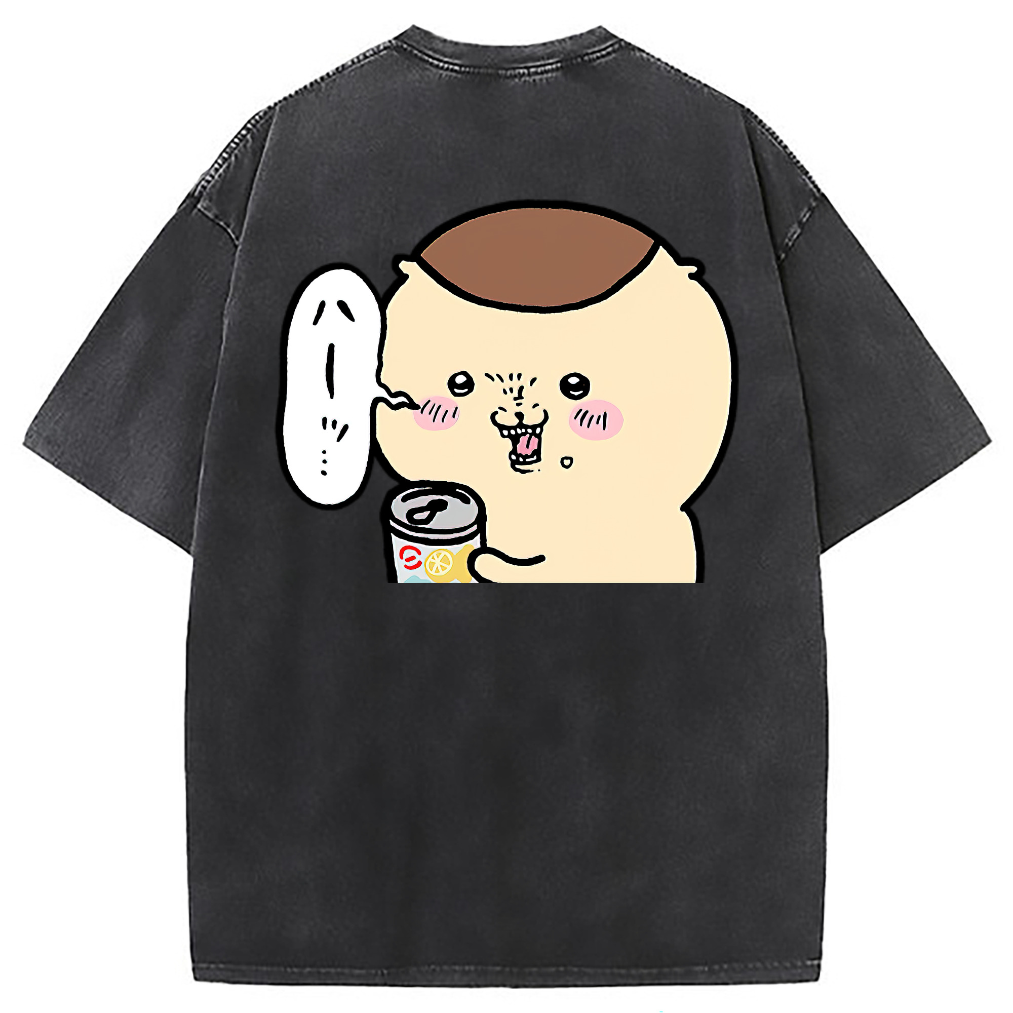 （画像用） ちいかわ くりまんじゅう Chii-kawa kuri manjū 綿100% ヴィンテージ風 半袖Tシャツ（背面プリント）