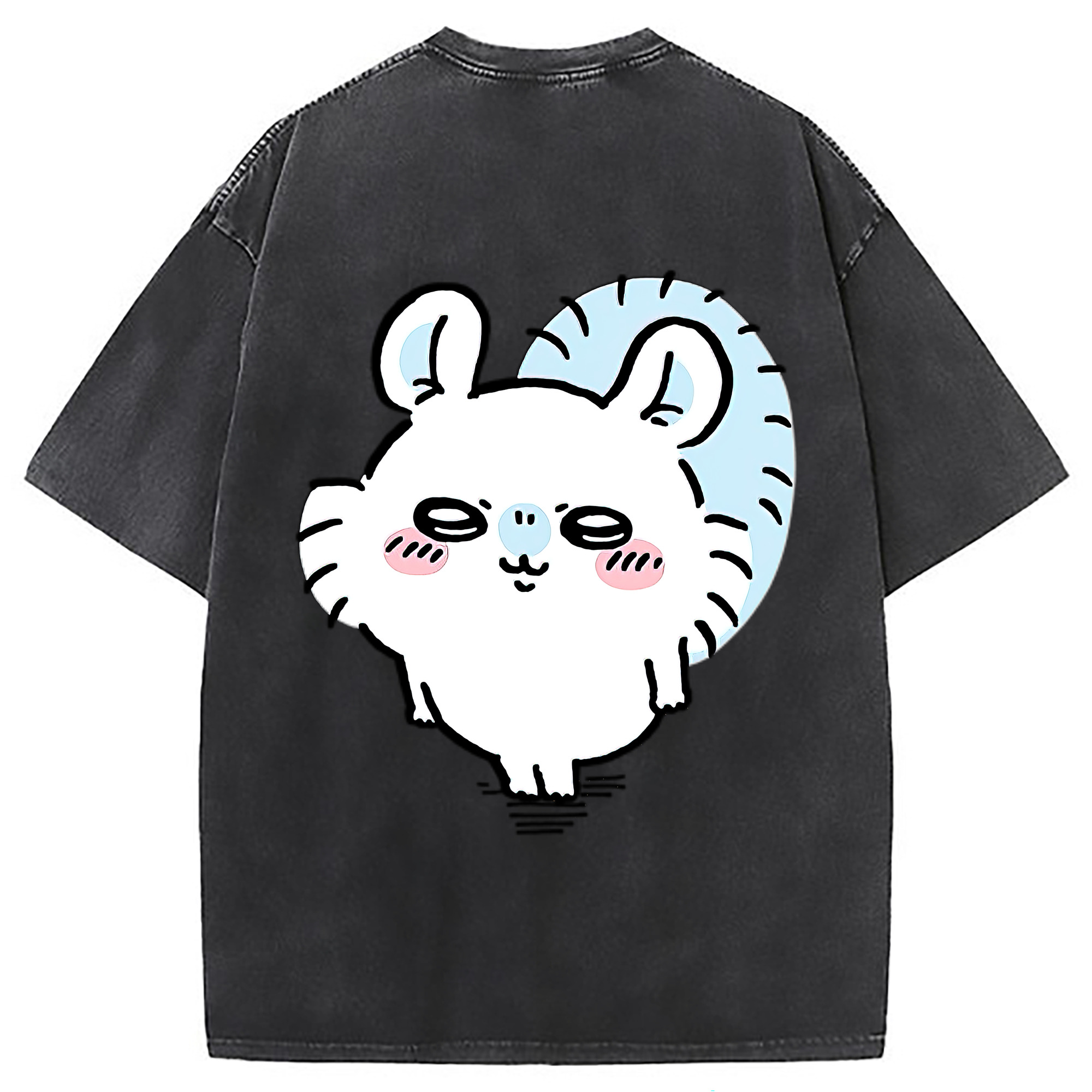 （画像用） ちいかわ モモンガ Chii-kawa Momonga 綿100% ヴィンテージ風 半袖Tシャツ（背面プリント）