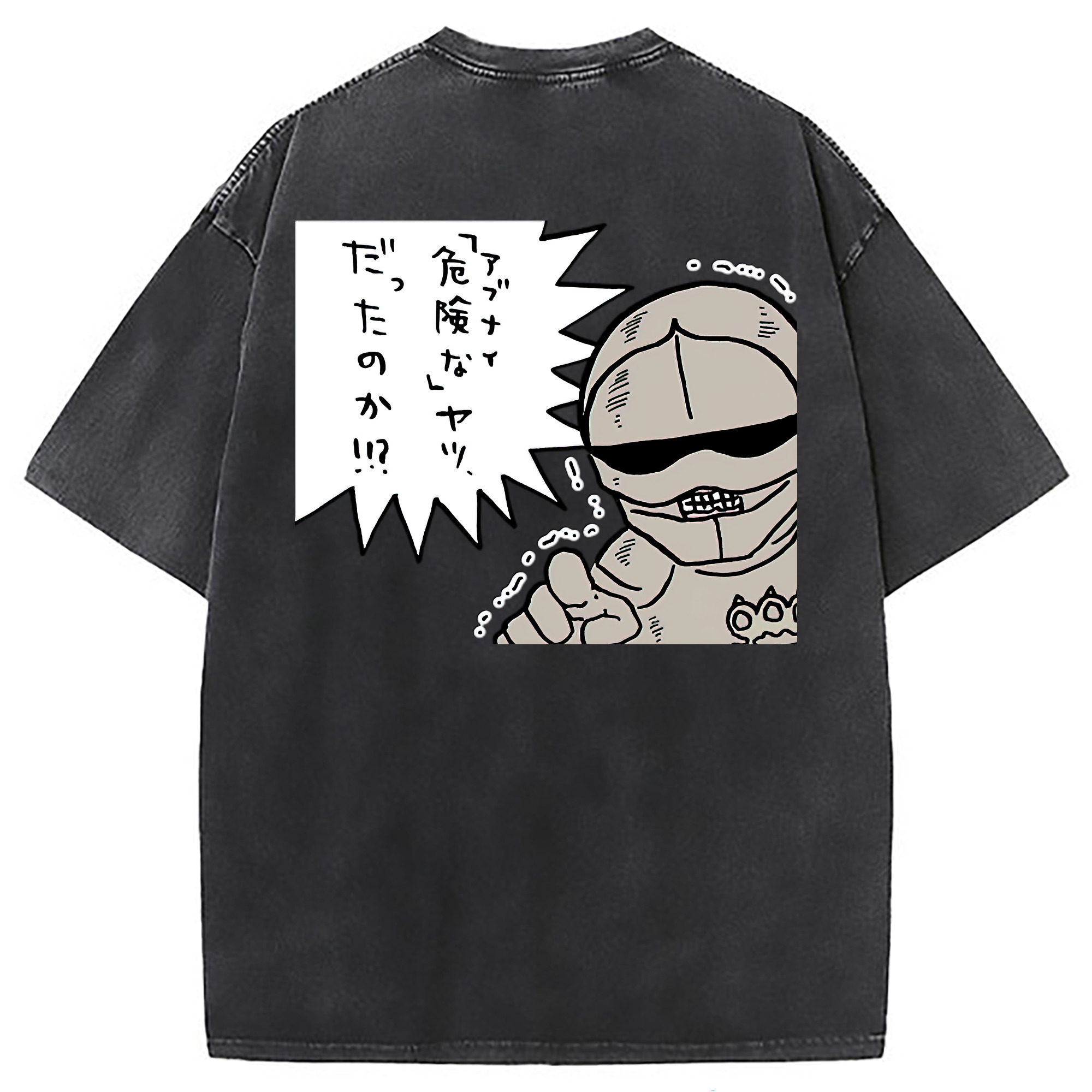 （画像用） ちいかわ 労働の鎧さん Chii-kawa Mr. Armor of Labor 綿100% ヴィンテージ風 半袖Tシャツ（背面プリント）