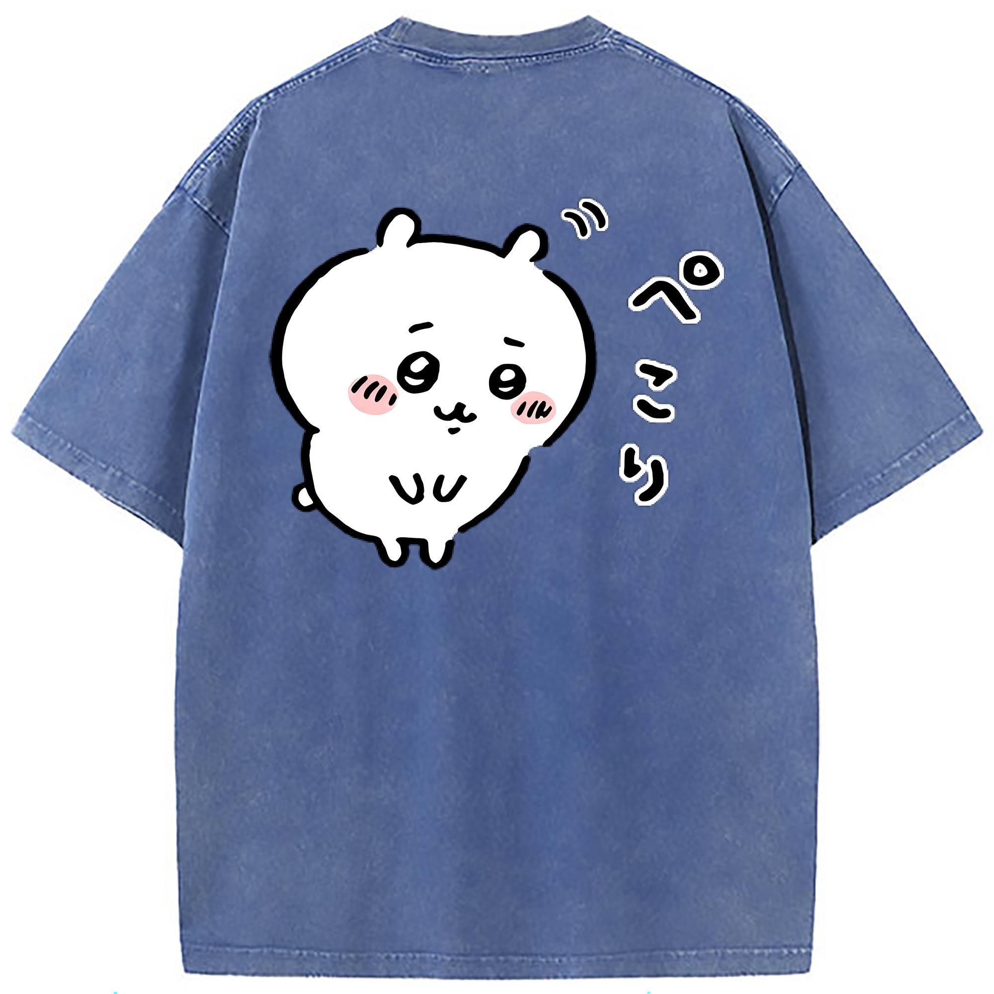 （画像用） ちいかわ ちいかわ Chii-kawa chiikawa 綿100% ヴィンテージ風 半袖Tシャツ（背面プリント）
