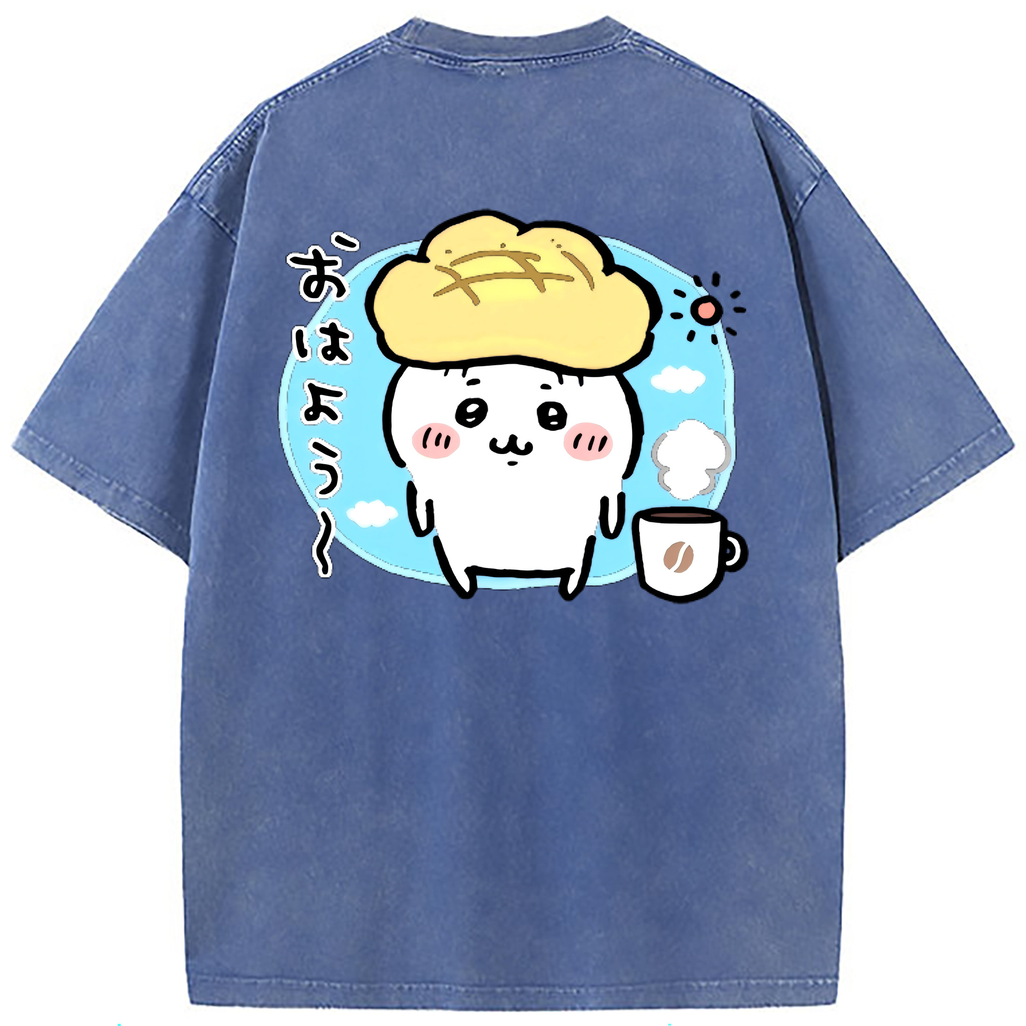 （画像用） ちいかわ ちいかわ Chii-kawa chiikawa 綿100% ヴィンテージ風 半袖Tシャツ（背面プリント）