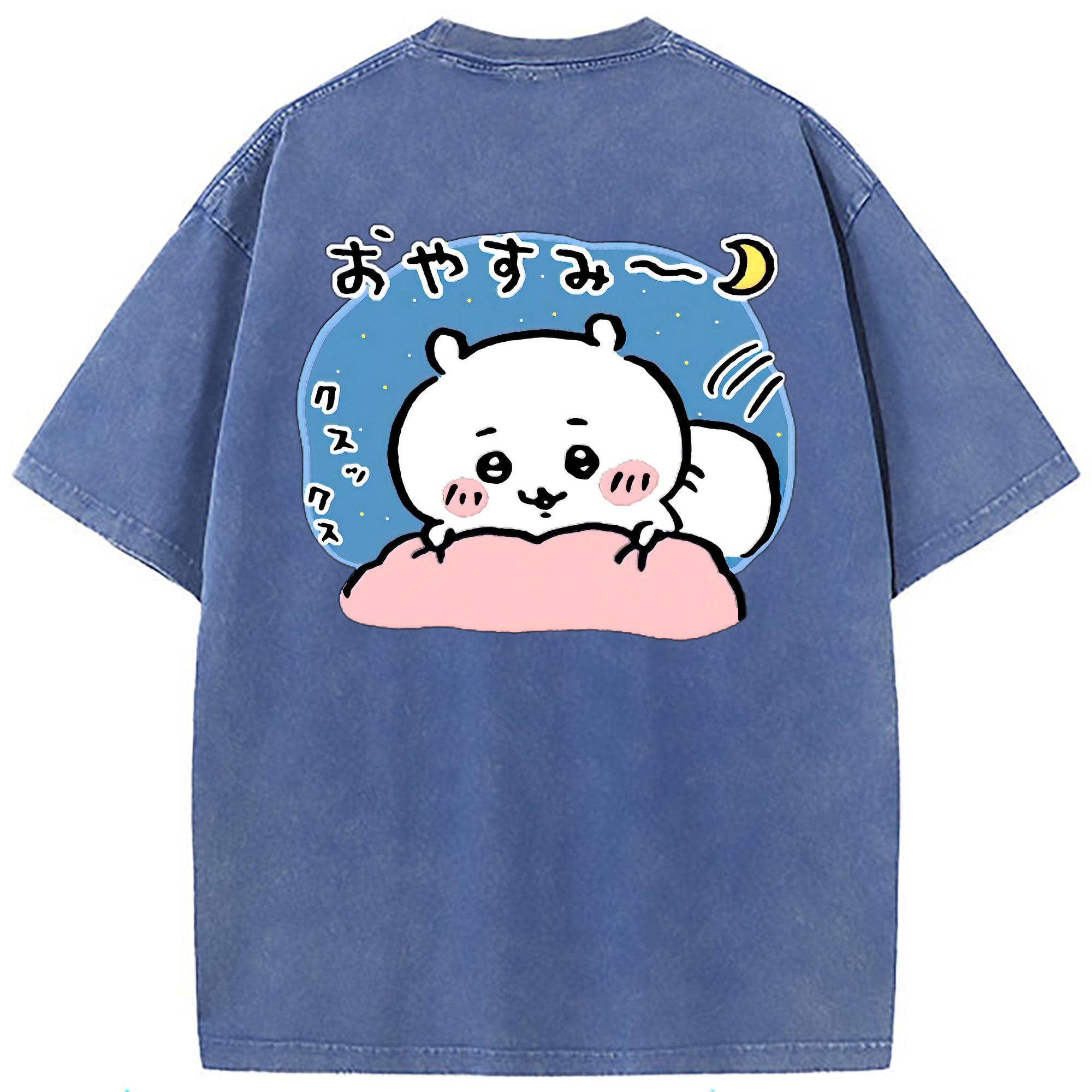 （画像用） ちいかわ ちいかわ Chii-kawa chiikawa 綿100% ヴィンテージ風 半袖Tシャツ（背面プリント）
