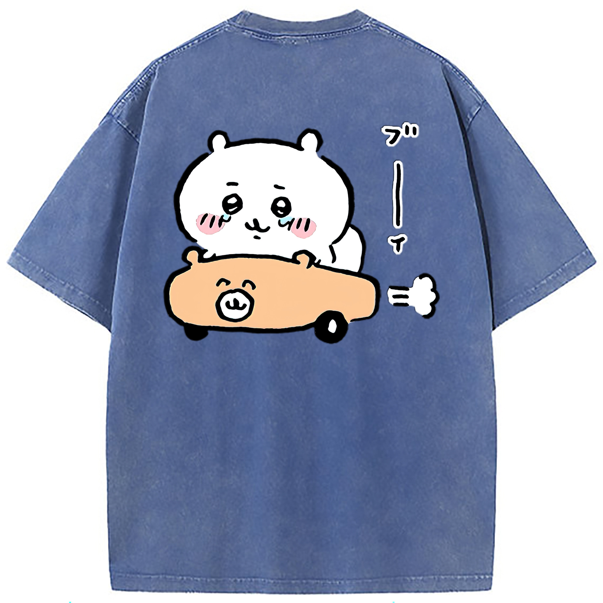 （画像用） ちいかわ ちいかわ Chii-kawa chiikawa 綿100% ヴィンテージ風 半袖Tシャツ（背面プリント）