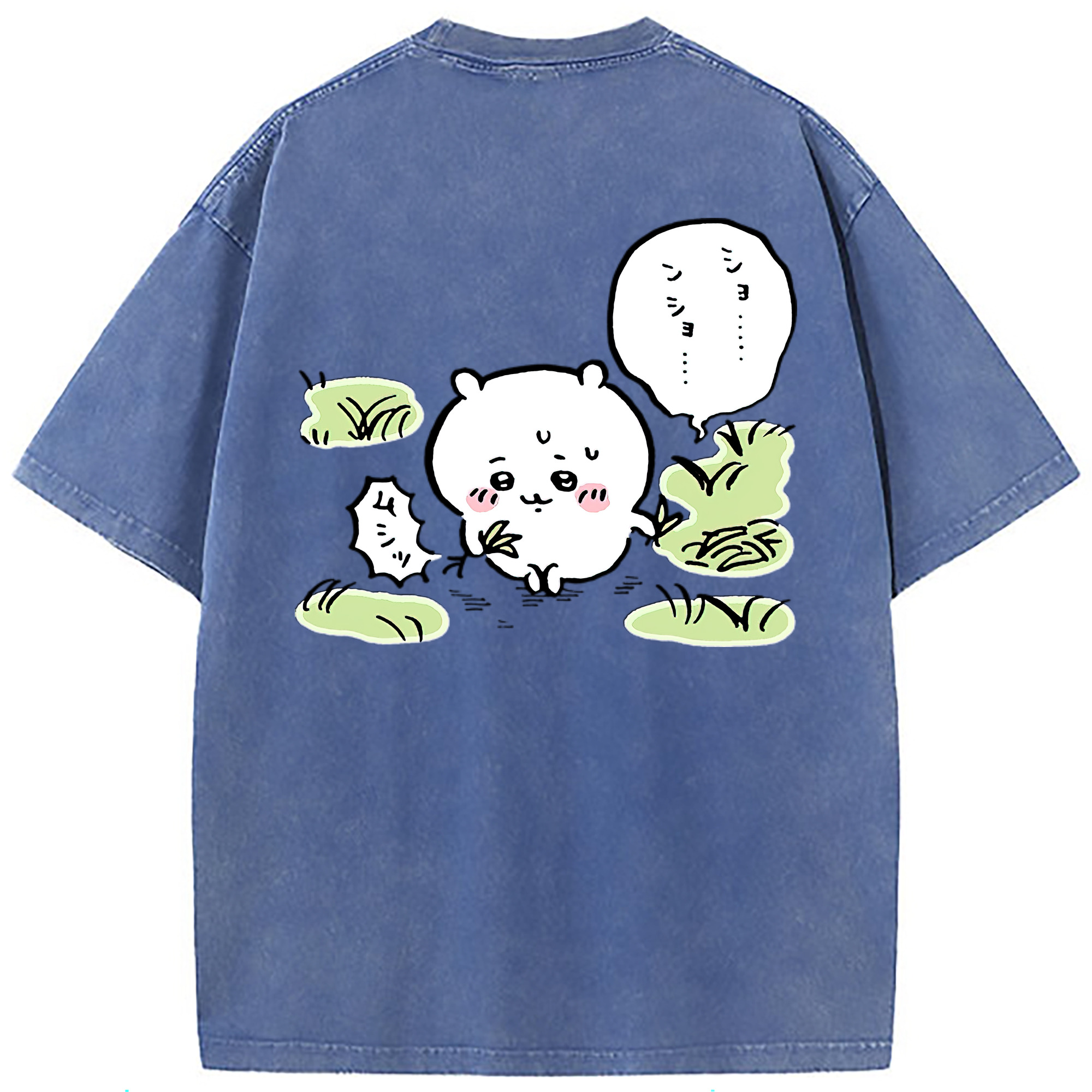 （画像用） ちいかわ ちいかわ Chii-kawa chiikawa 綿100% ヴィンテージ風 半袖Tシャツ（背面プリント）