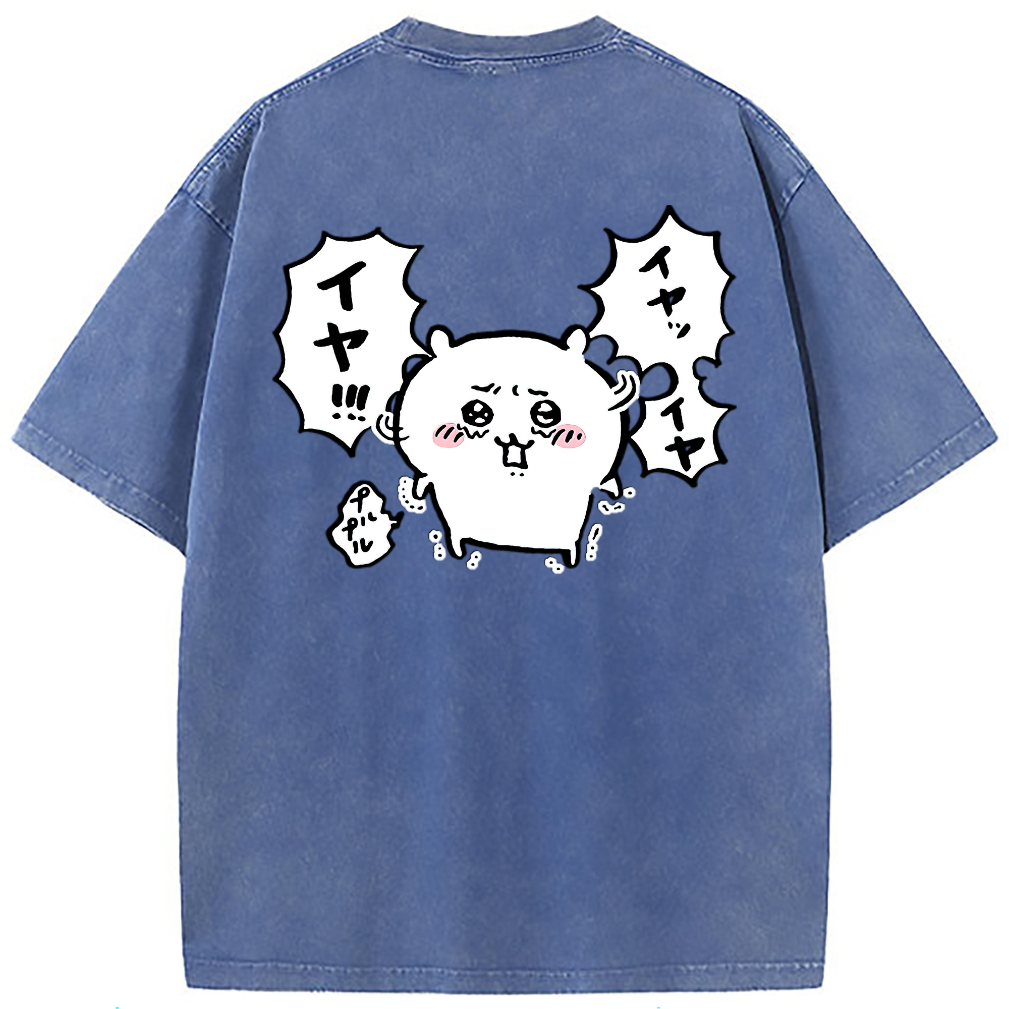 （画像用） ちいかわ ちいかわ Chii-kawa chiikawa 綿100% ヴィンテージ風 半袖Tシャツ（背面プリント）
