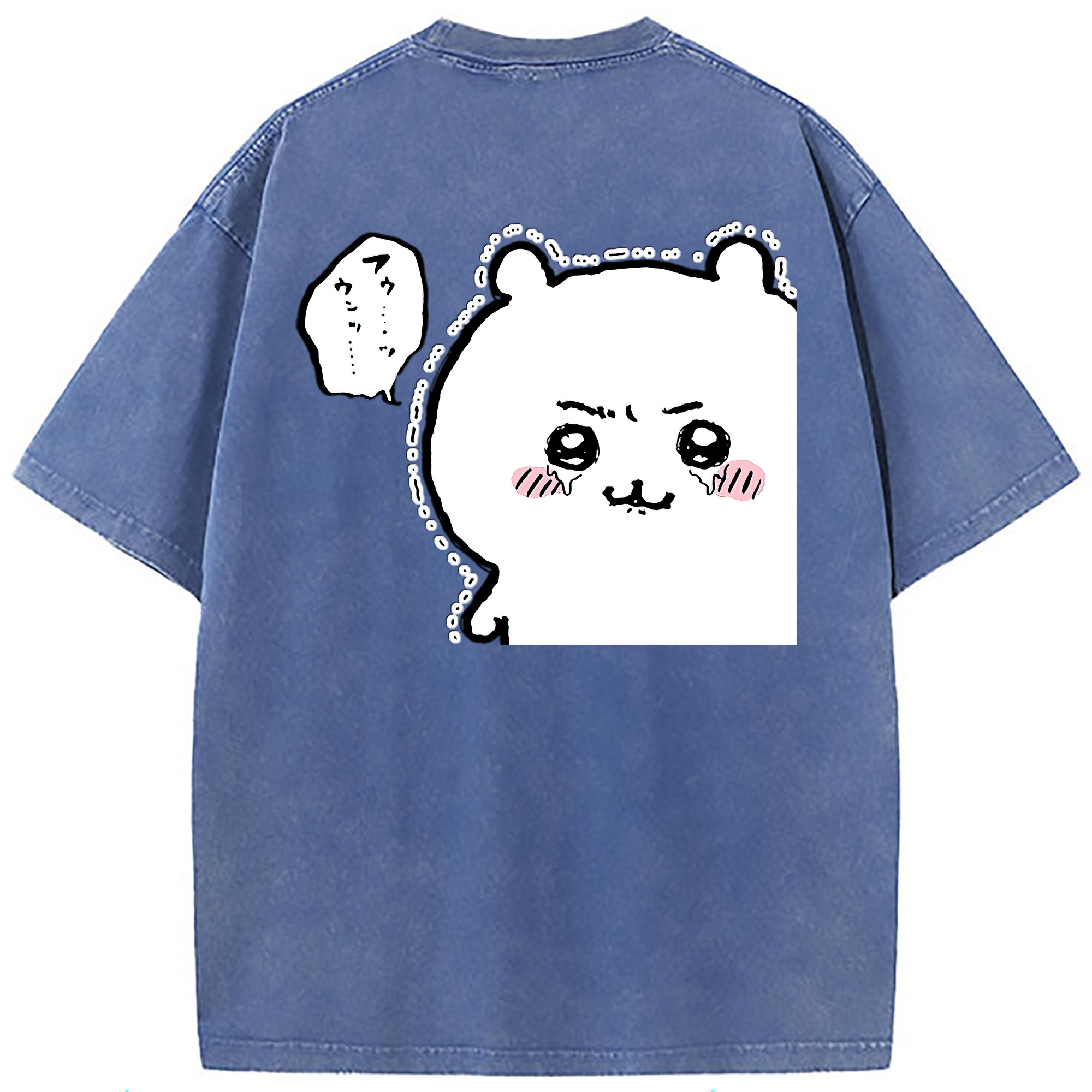 （画像用） ちいかわ ちいかわ Chii-kawa chiikawa 綿100% ヴィンテージ風 半袖Tシャツ（背面プリント）