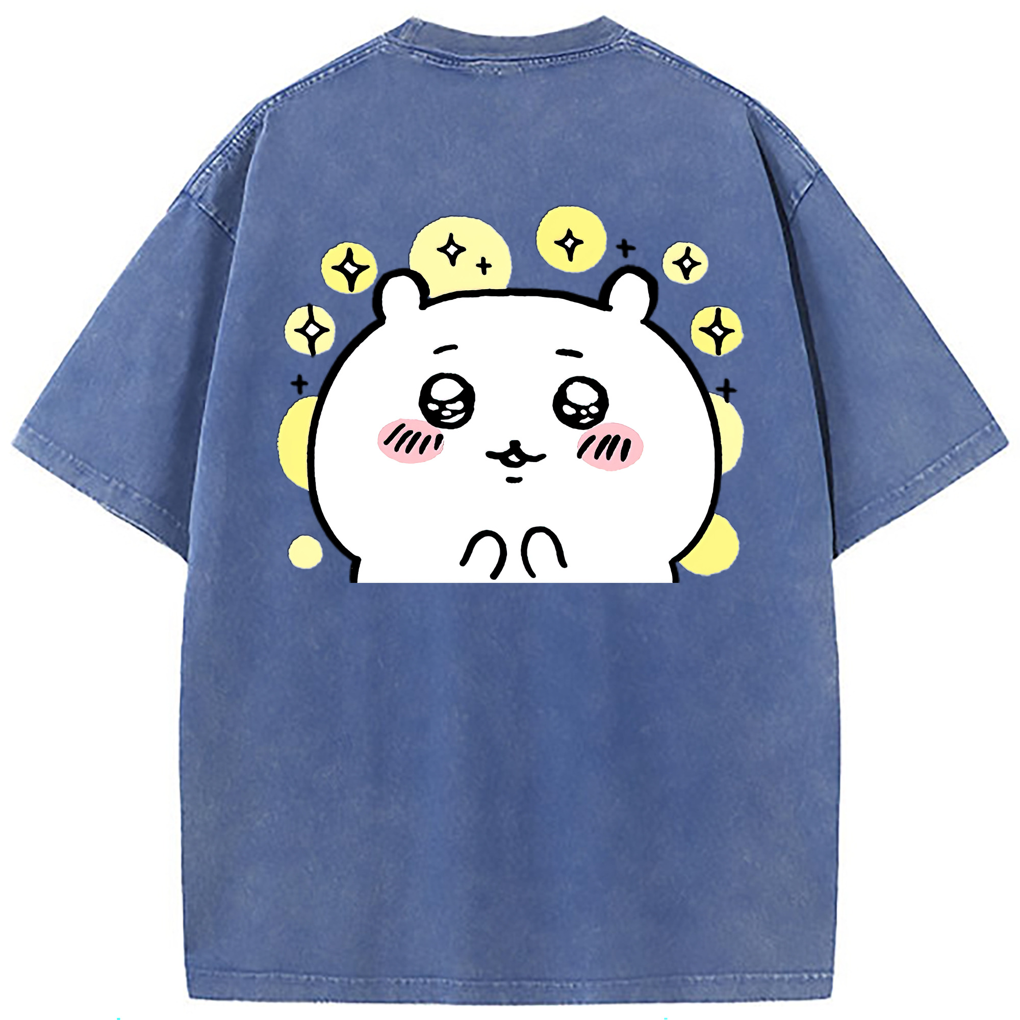 （画像用） ちいかわ ちいかわ Chii-kawa chiikawa 綿100% ヴィンテージ風 半袖Tシャツ（背面プリント）