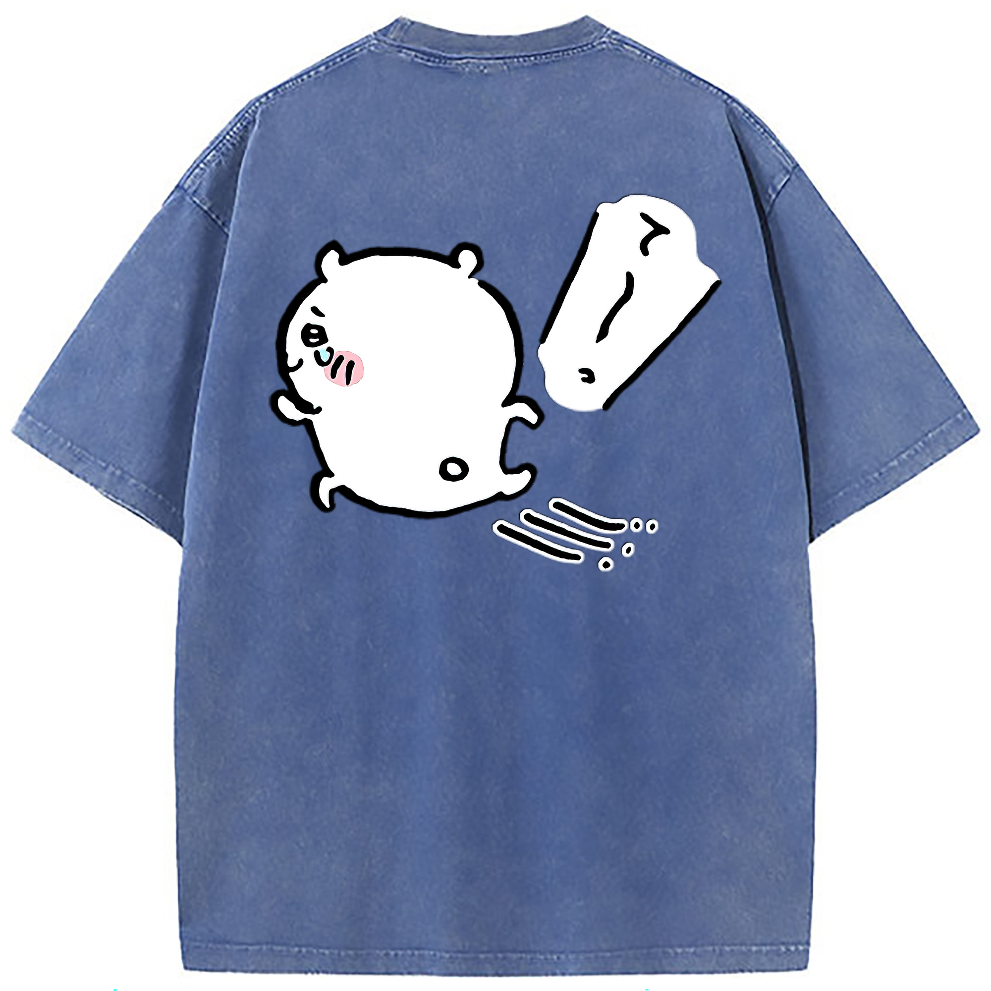 （画像用） ちいかわ ちいかわ Chii-kawa chiikawa 綿100% ヴィンテージ風 半袖Tシャツ（背面プリント）