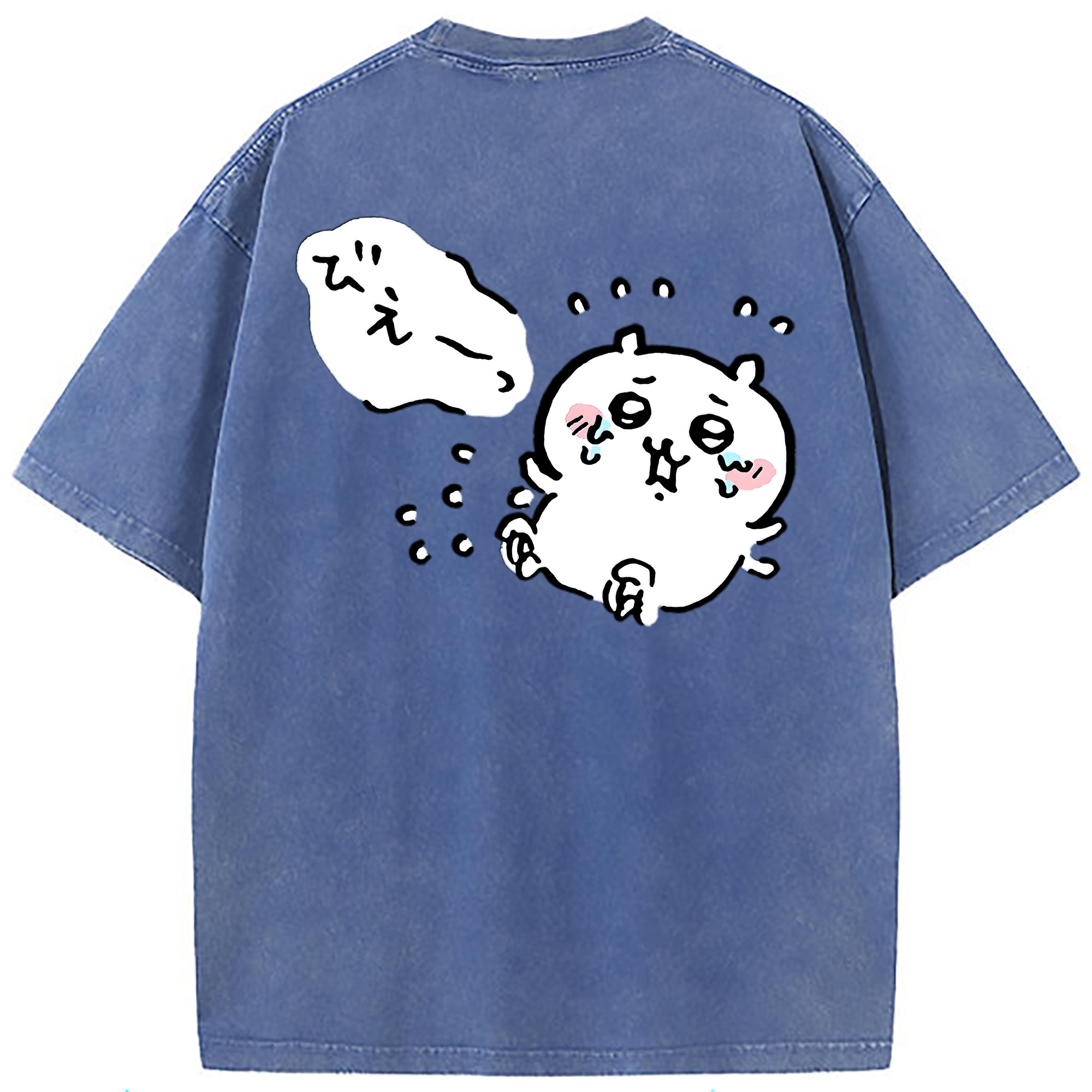 （画像用） ちいかわ ちいかわ Chii-kawa chiikawa 綿100% ヴィンテージ風 半袖Tシャツ（背面プリント）