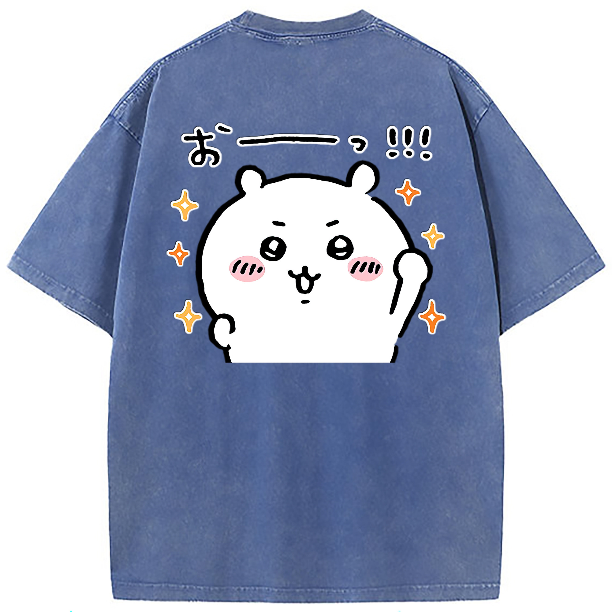 （画像用） ちいかわ ちいかわ Chii-kawa chiikawa 綿100% ヴィンテージ風 半袖Tシャツ（背面プリント）