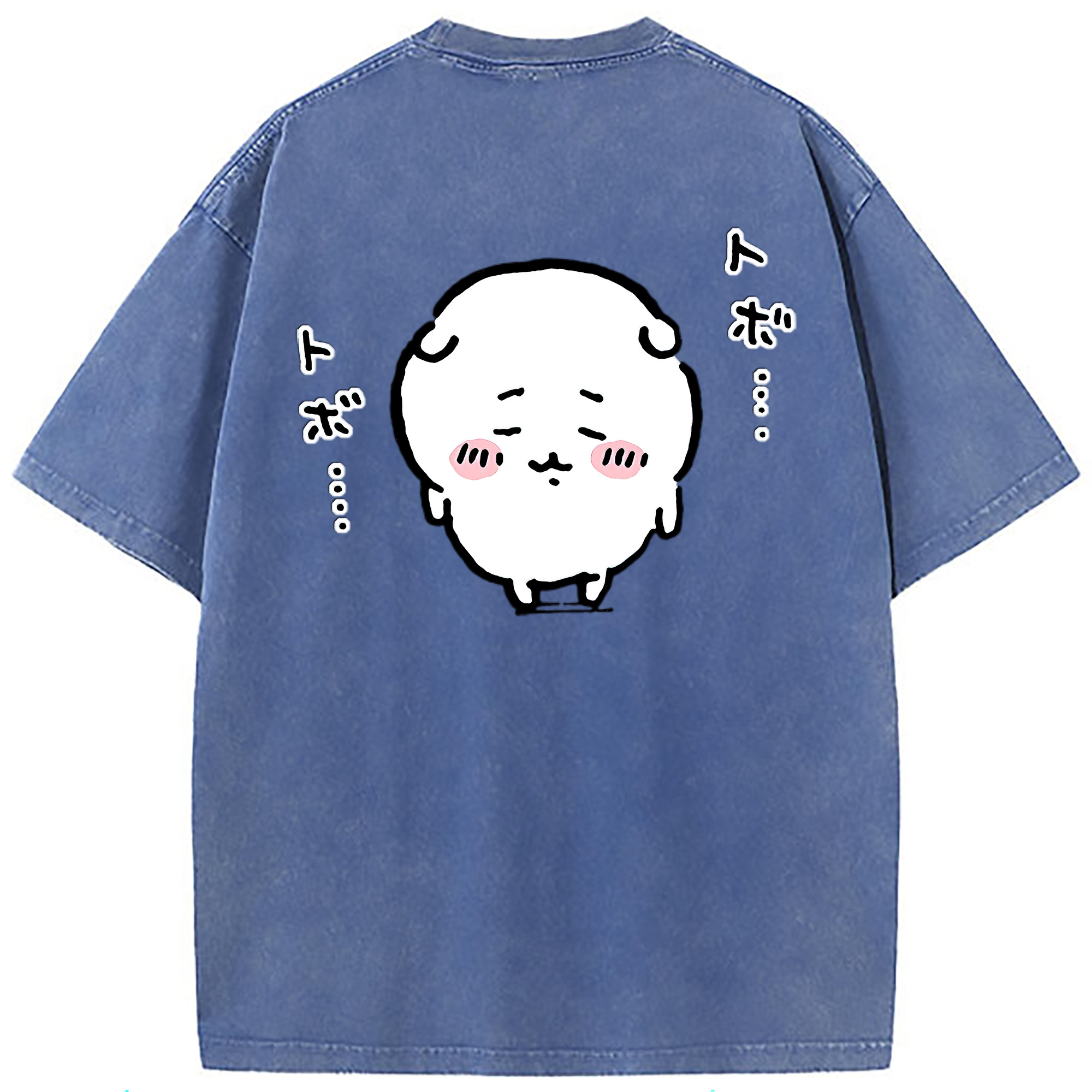（画像用） ちいかわ ちいかわ Chii-kawa chiikawa 綿100% ヴィンテージ風 半袖Tシャツ（背面プリント）