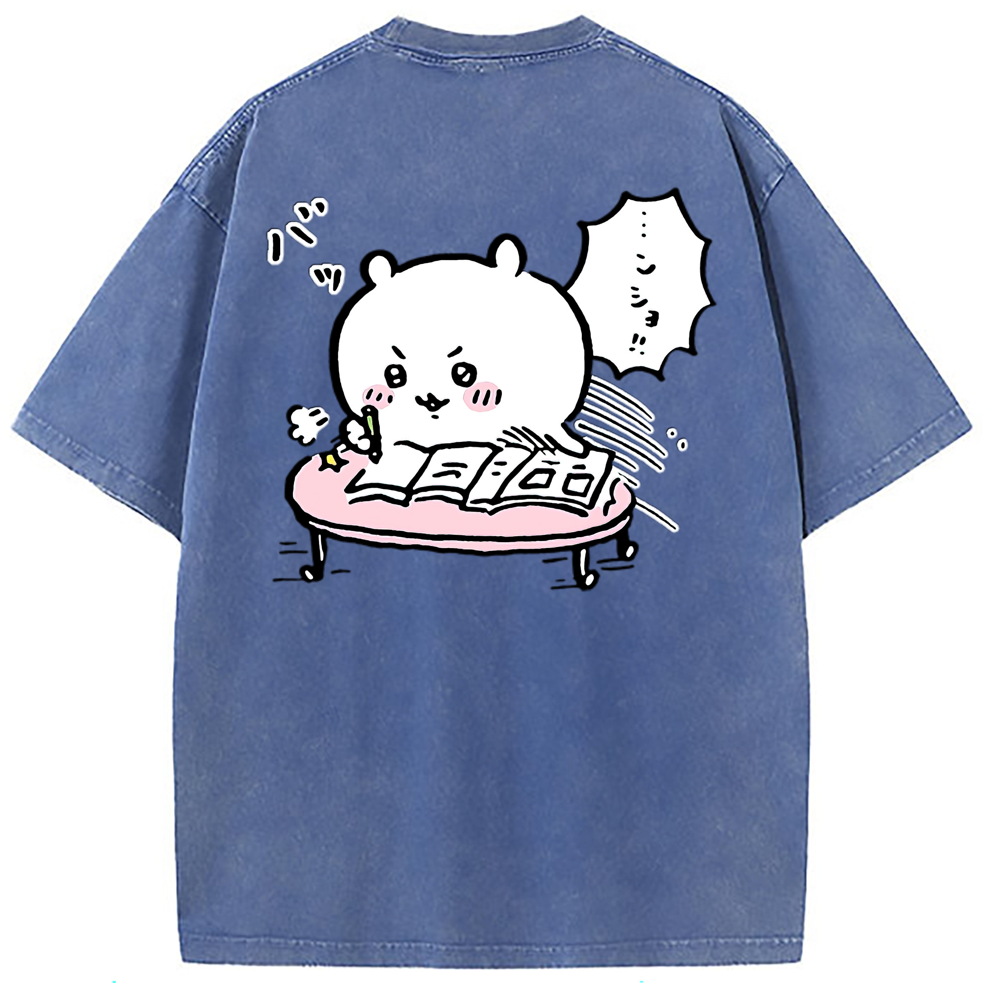 （画像用） ちいかわ ちいかわ Chii-kawa chiikawa 綿100% ヴィンテージ風 半袖Tシャツ（背面プリント）