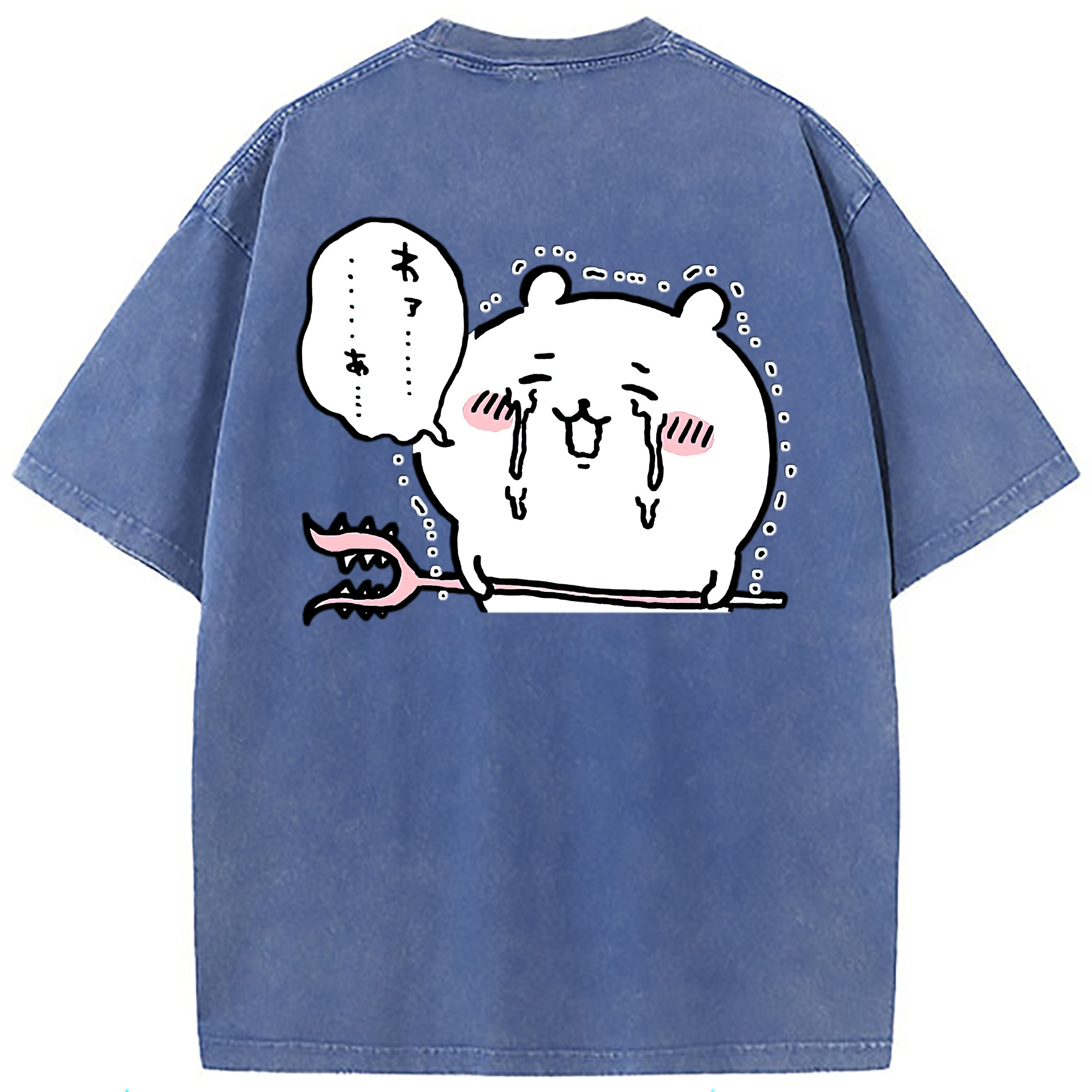 （画像用） ちいかわ ちいかわ Chii-kawa chiikawa 綿100% ヴィンテージ風 半袖Tシャツ（背面プリント）