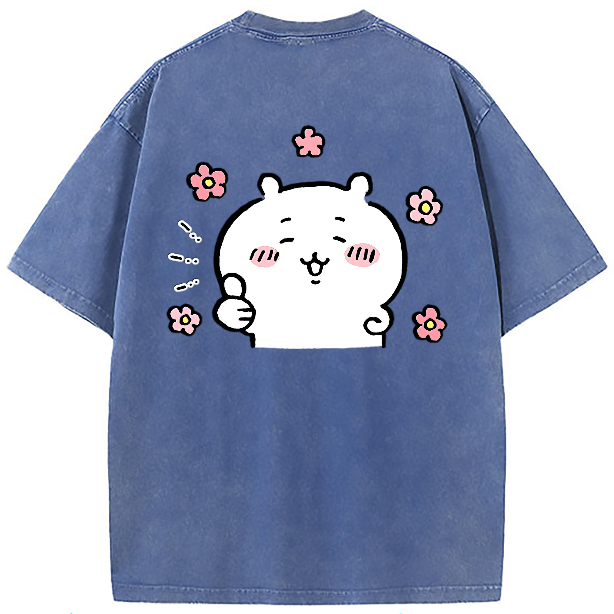 （画像用） ちいかわ ちいかわ Chii-kawa chiikawa 綿100% ヴィンテージ風 半袖Tシャツ（背面プリント）