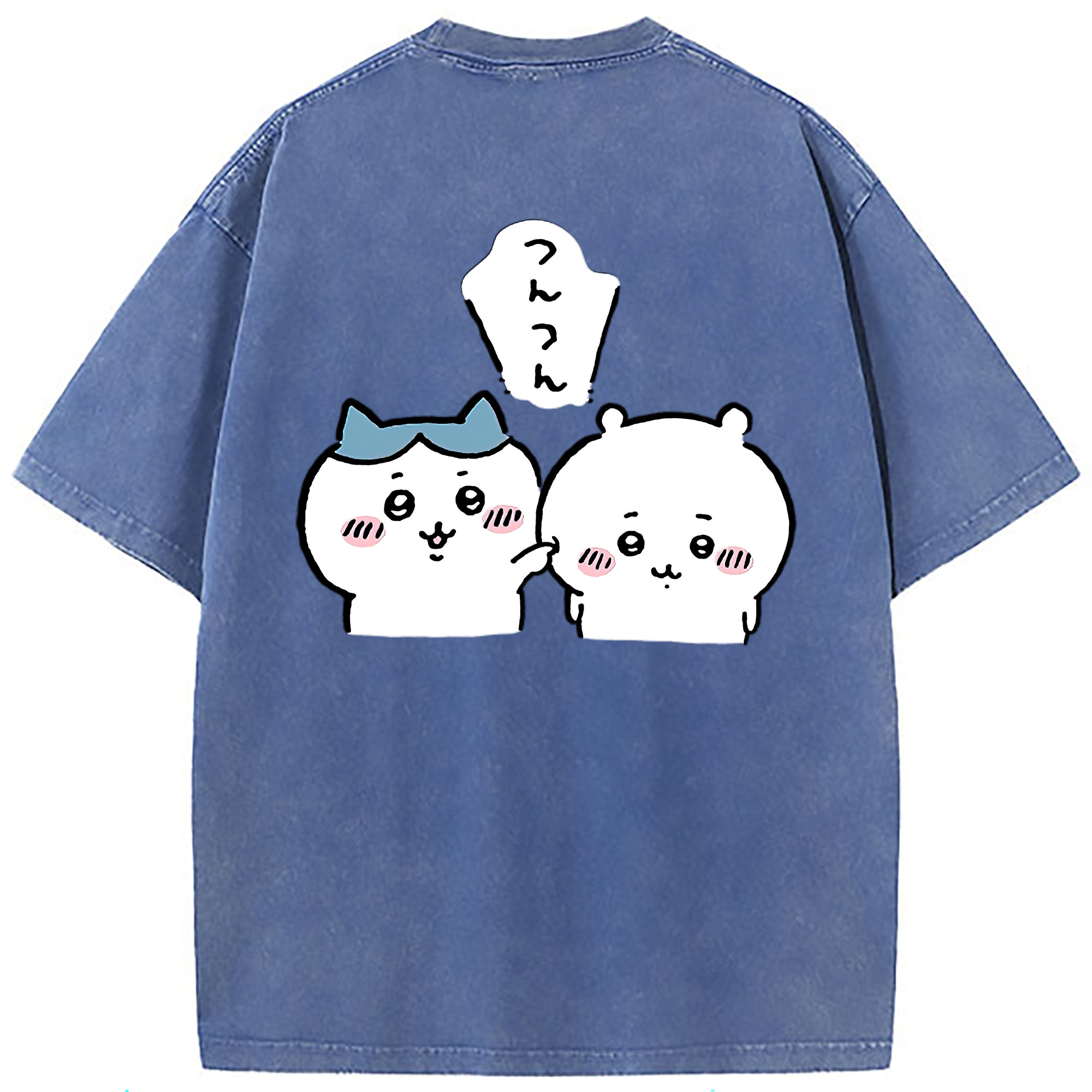 （画像用） ちいかわ ちいかわ Chii-kawa chiikawa 綿100% ヴィンテージ風 半袖Tシャツ（背面プリント）