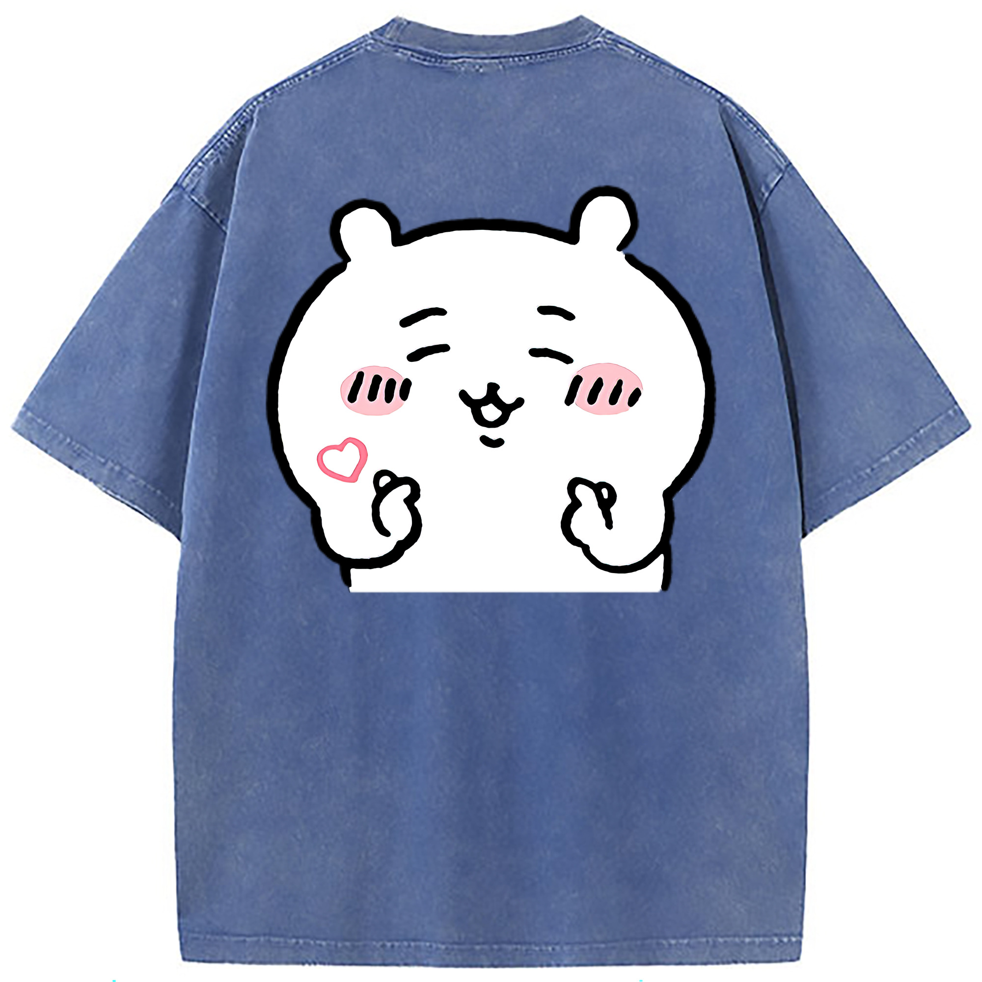 （画像用） ちいかわ ちいかわ Chii-kawa chiikawa 綿100% ヴィンテージ風 半袖Tシャツ（背面プリント）