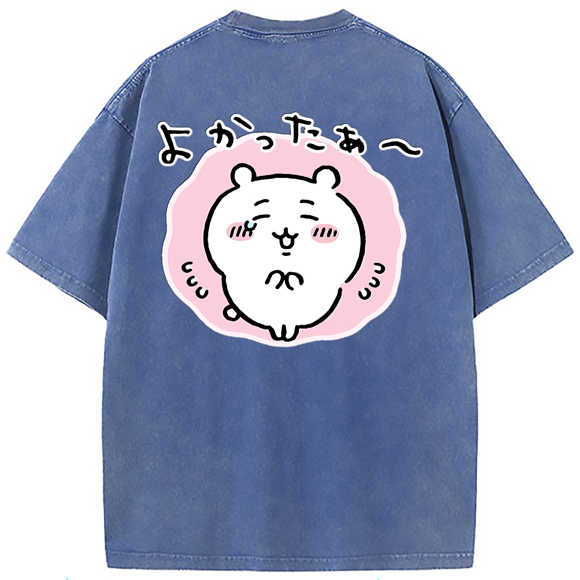 （画像用） ちいかわ ちいかわ Chii-kawa chiikawa 綿100% ヴィンテージ風 半袖Tシャツ（背面プリント）