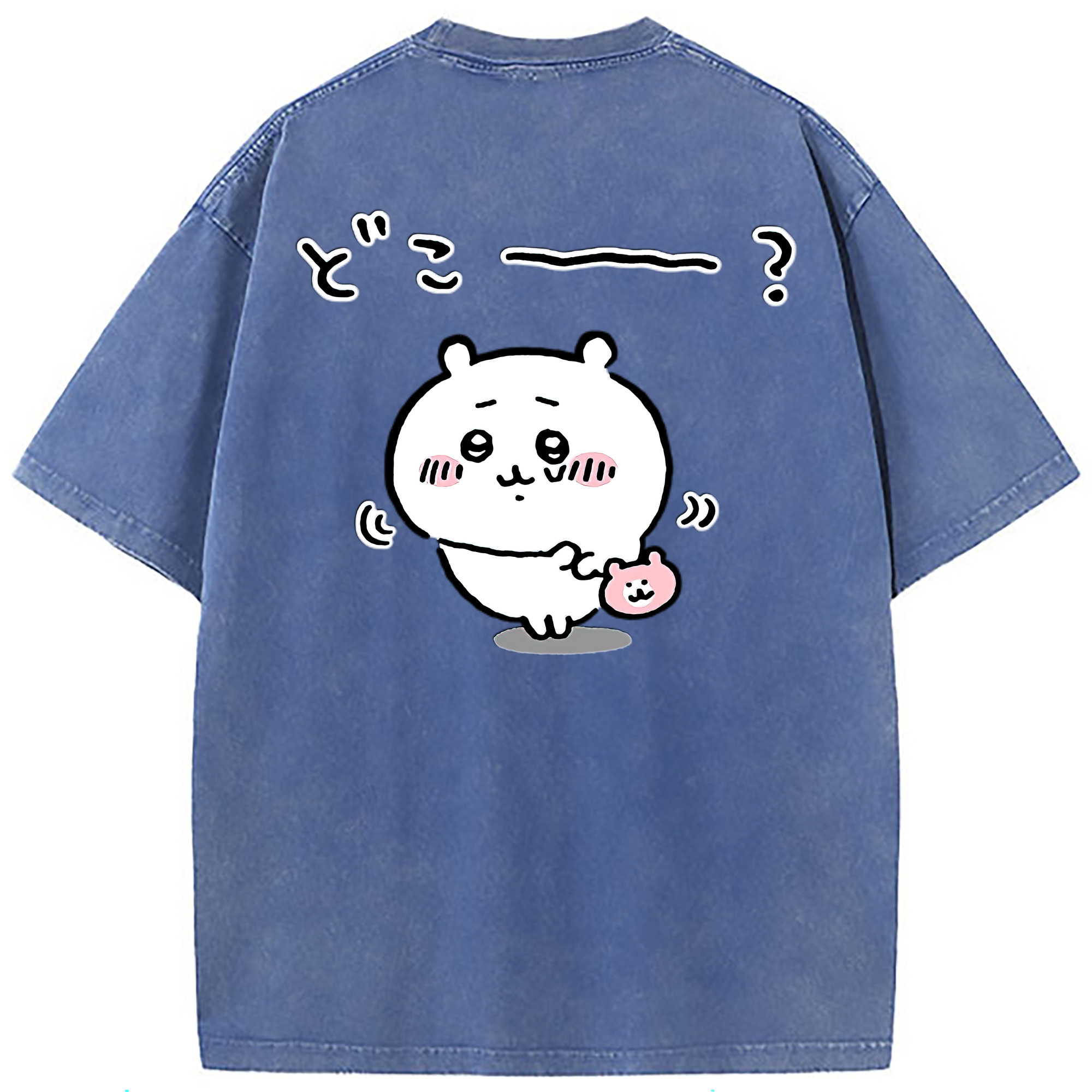 （画像用） ちいかわ ちいかわ Chii-kawa chiikawa 綿100% ヴィンテージ風 半袖Tシャツ（背面プリント）