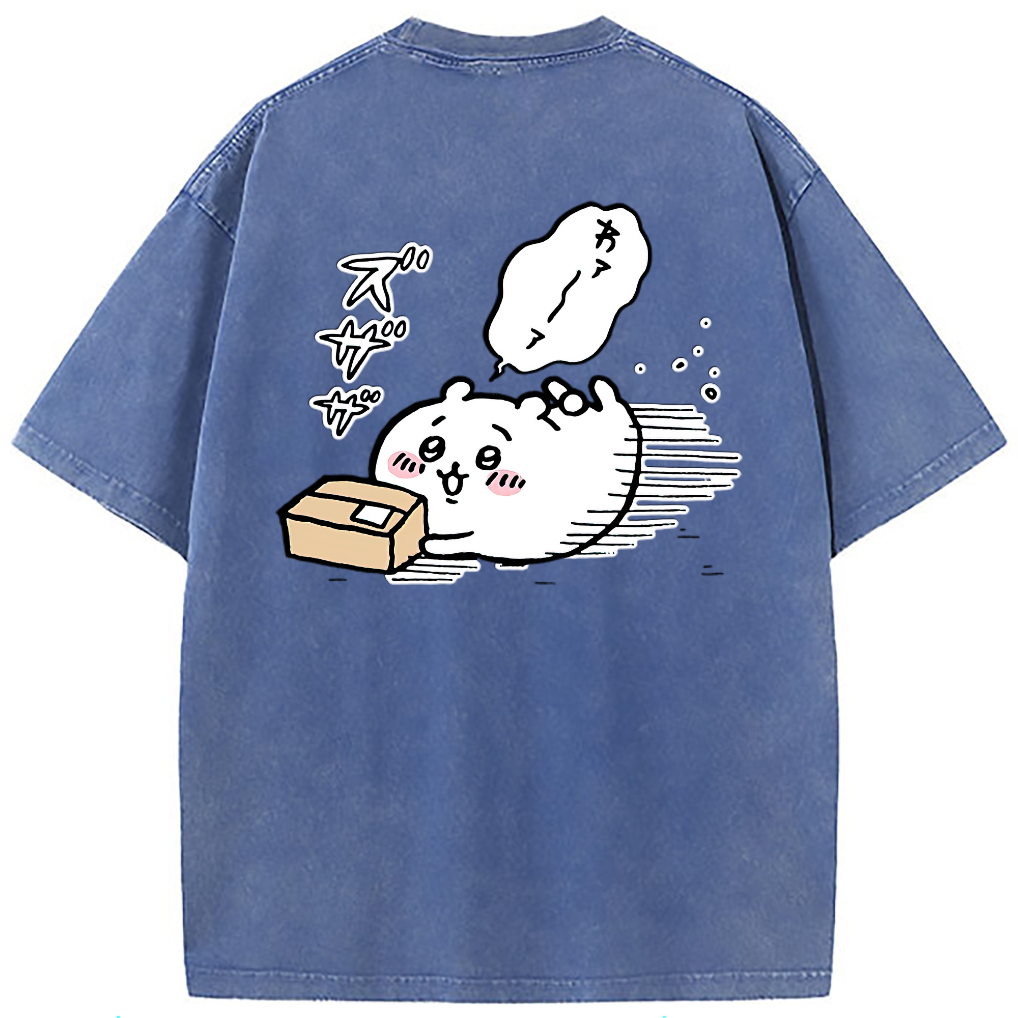 （画像用） ちいかわ ちいかわ Chii-kawa chiikawa 綿100% ヴィンテージ風 半袖Tシャツ（背面プリント）