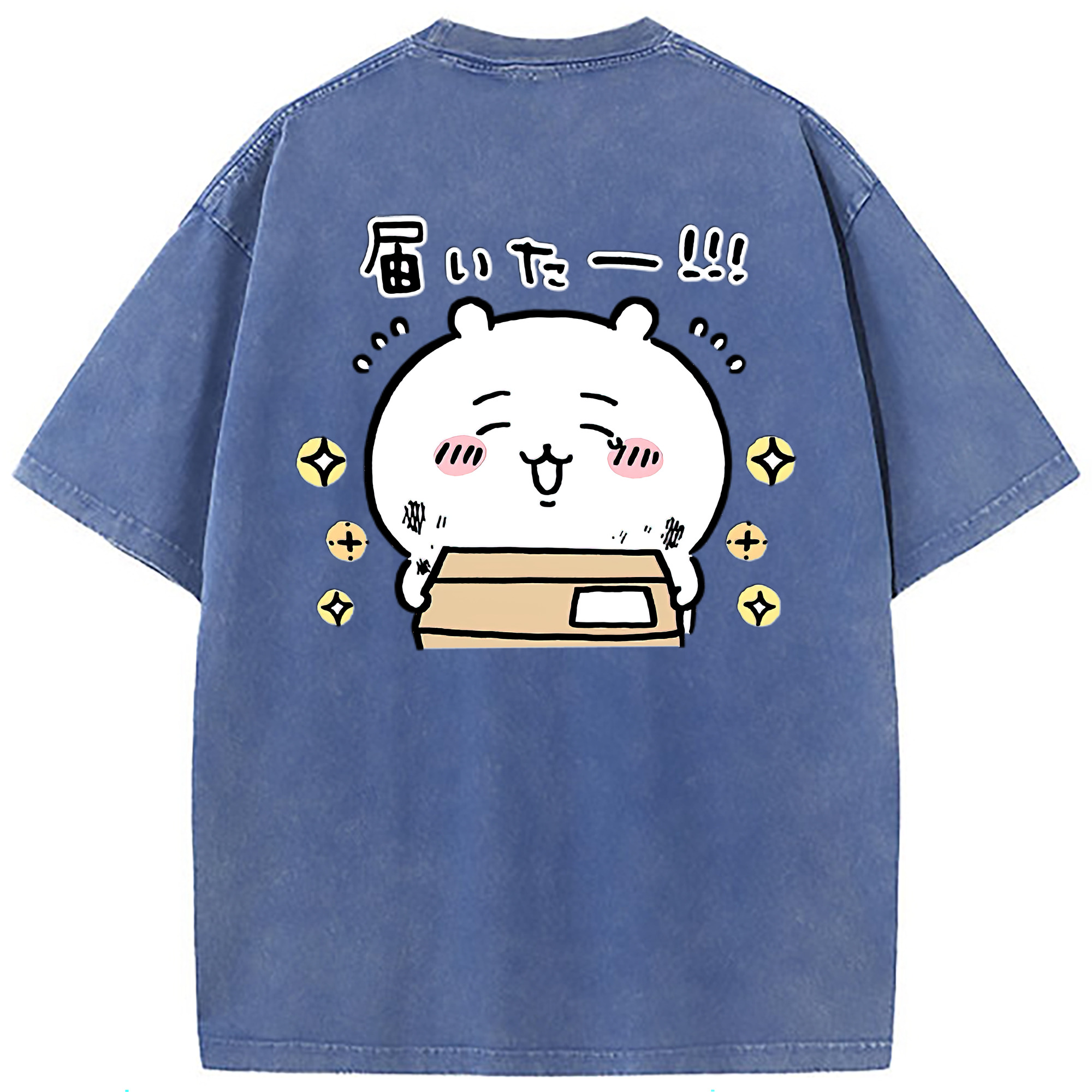 （画像用） ちいかわ ちいかわ Chii-kawa chiikawa 綿100% ヴィンテージ風 半袖Tシャツ（背面プリント）
