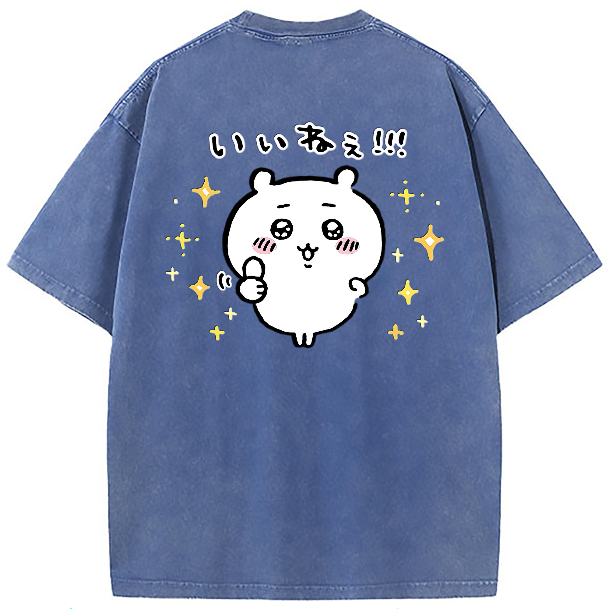 （画像用） ちいかわ ちいかわ Chii-kawa chiikawa 綿100% ヴィンテージ風 半袖Tシャツ（背面プリント）